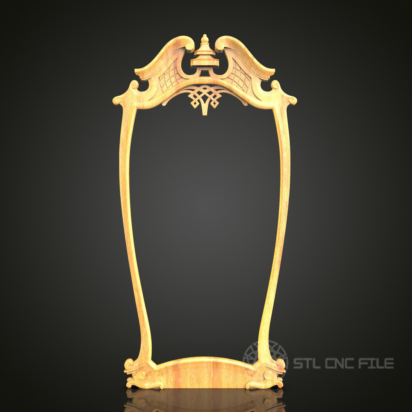 Musical Harp Lyre Frame STL Model - CNC Router Files for Artcam, Aspire - Melodic Wood Art, Wall Decor CNC Engraving