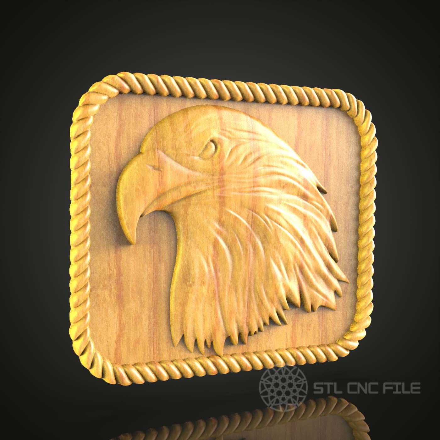Eagle Head 3D Relief - STL Model for CNC Router Engraver, Artcam, Aspire, CNC Files, Wood Art Plaque