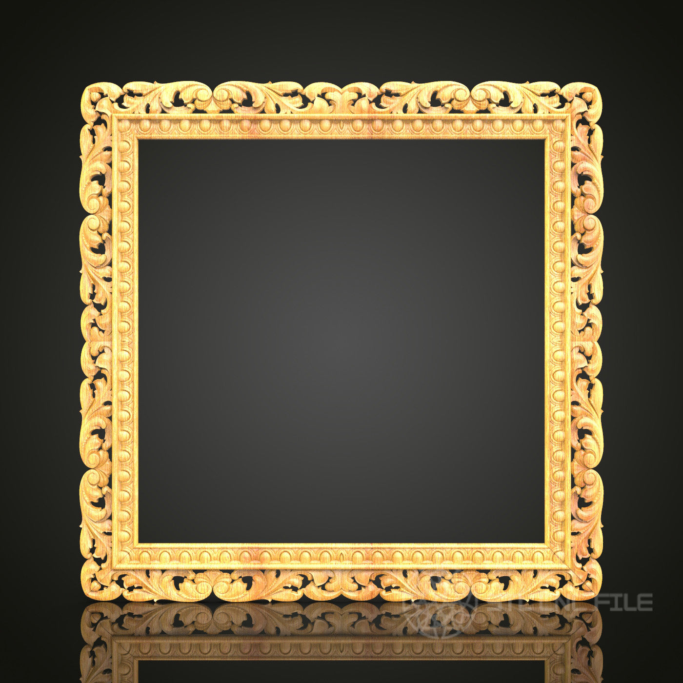 Golden Renaissance Scroll Frame STL Model - CNC Router Files for Artcam, Aspire - Luxurious Wood Art, Wall Decor CNC Engraving