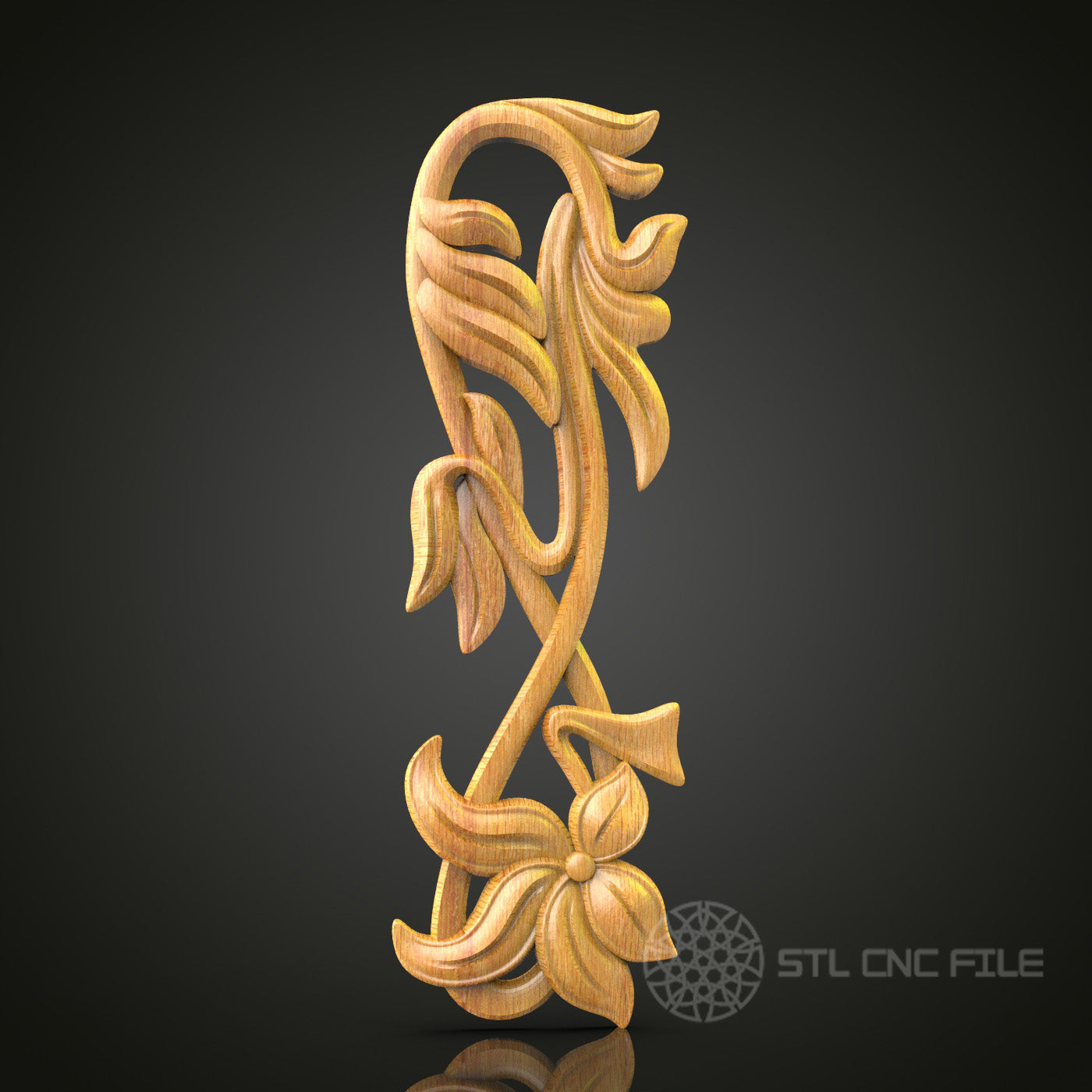 Art Nouveau Floral Element CNC Router Engraver STL Model – Perfect for Artcam & Aspire, Ideal for Decorative Projects
