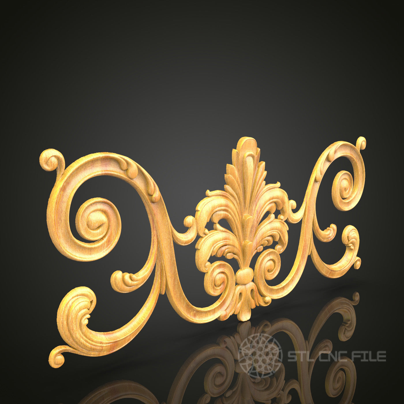 Regal Baroque Scroll CNC Router Engraver STL Model – Perfect for Artcam, Aspire Users, Woodworking, and Wall Art