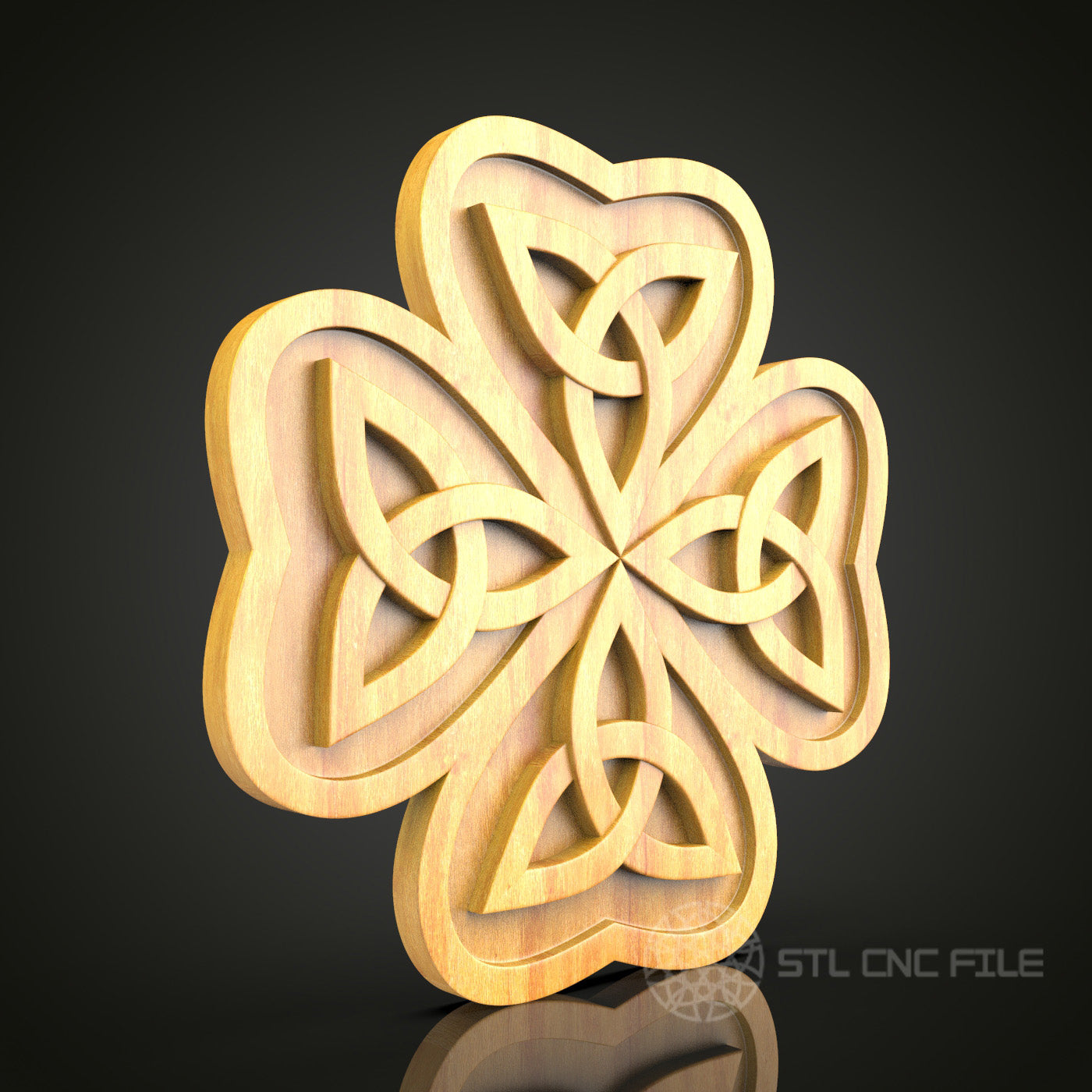 Floral Celtic Knot Decor - Elegant CNC Router STL Model for Artcam & Aspire, Wall Art