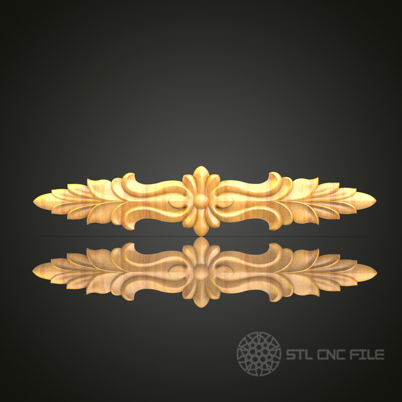 Classic Floral Relief CNC Router Engraver STL Model – Ideal for Artcam & Aspire, Perfect for Elegant Wood Decor