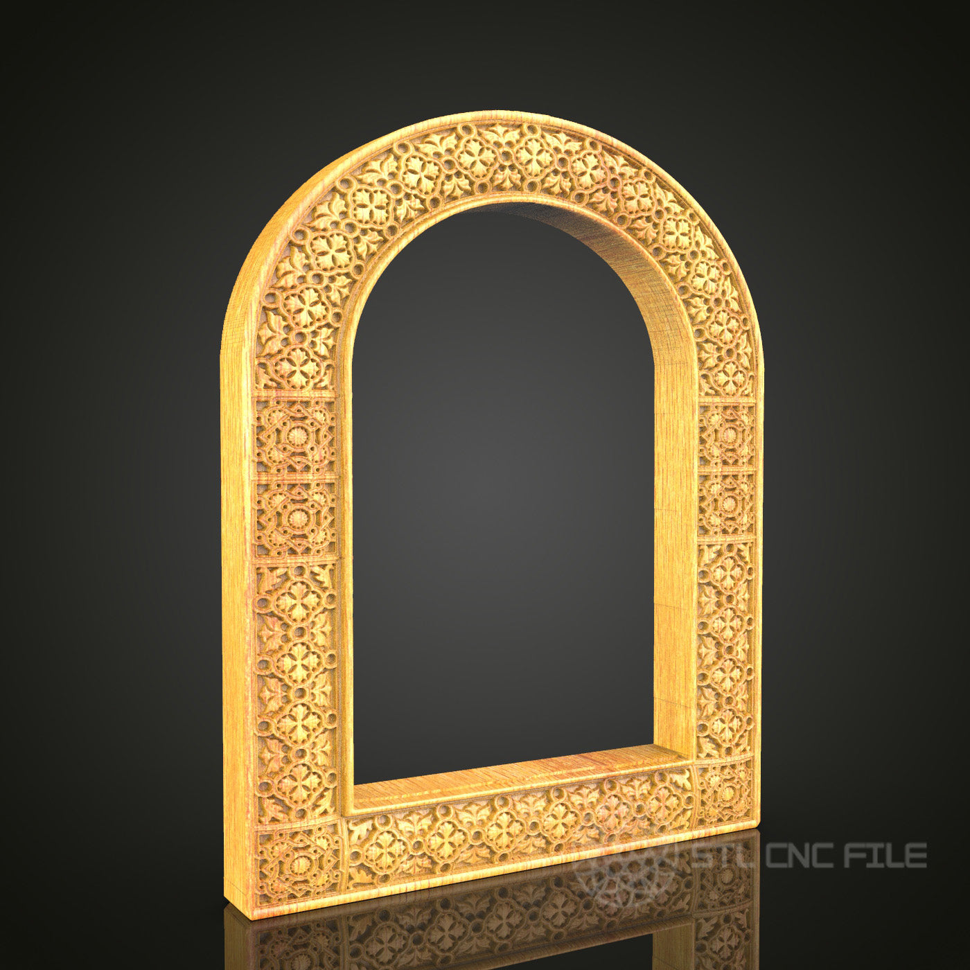Ornate Gothic Arch Frame STL Model - CNC Router Files for Artcam, Aspire - Historical Wood Art, Wall Decor CNC Engraving