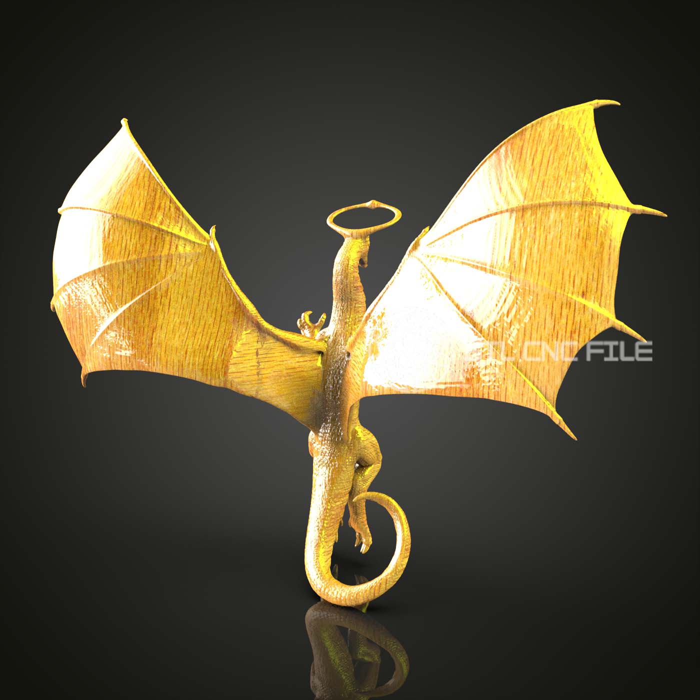 Angel Dragon STL Model for CNC Router - Engraving Files Compatible with Artcam, Aspire | Wood Art, Wall Decor CNC Design