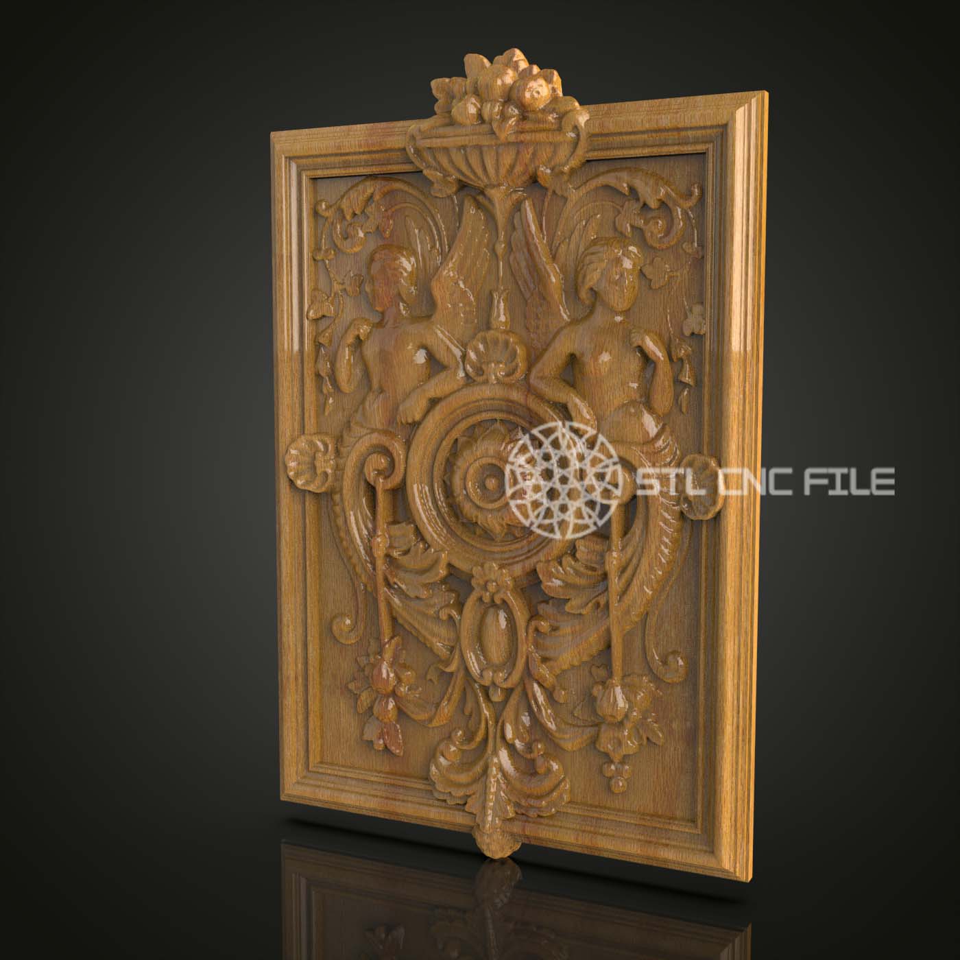 Baroque Elegance Panel STL - Exquisite CNC Carving File