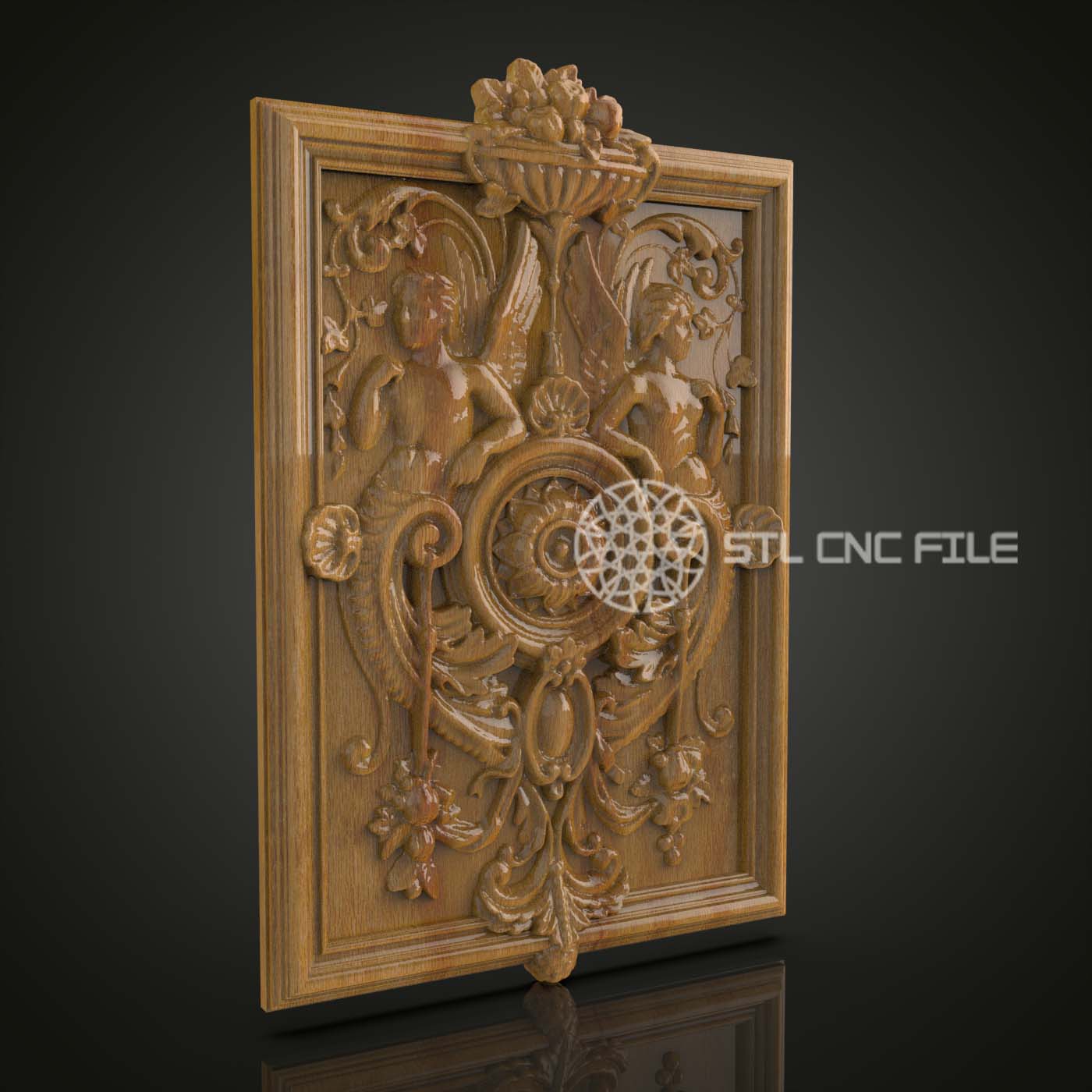 Baroque Elegance Panel STL - Exquisite CNC Carving File
