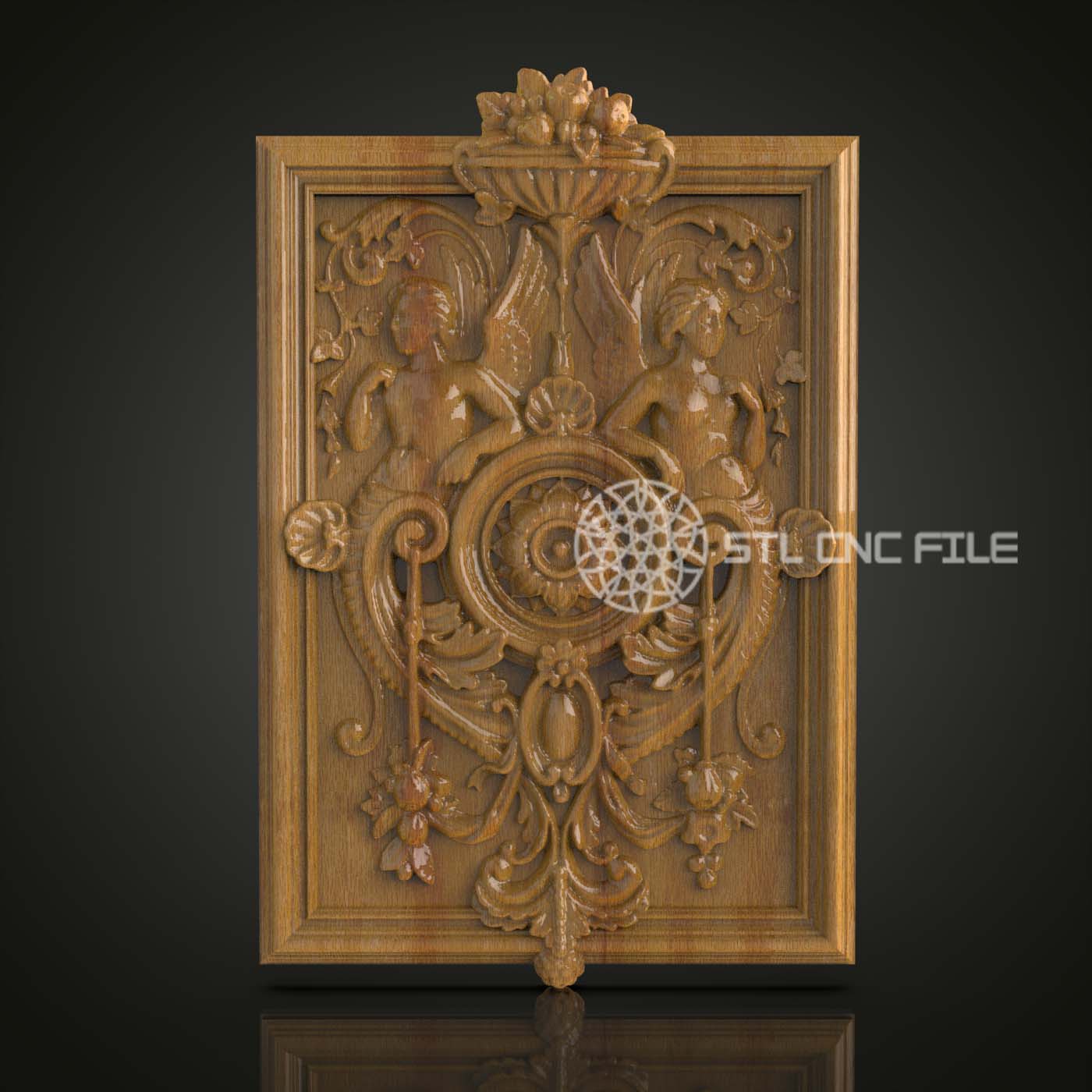 Baroque Elegance Panel STL - Exquisite CNC Carving File