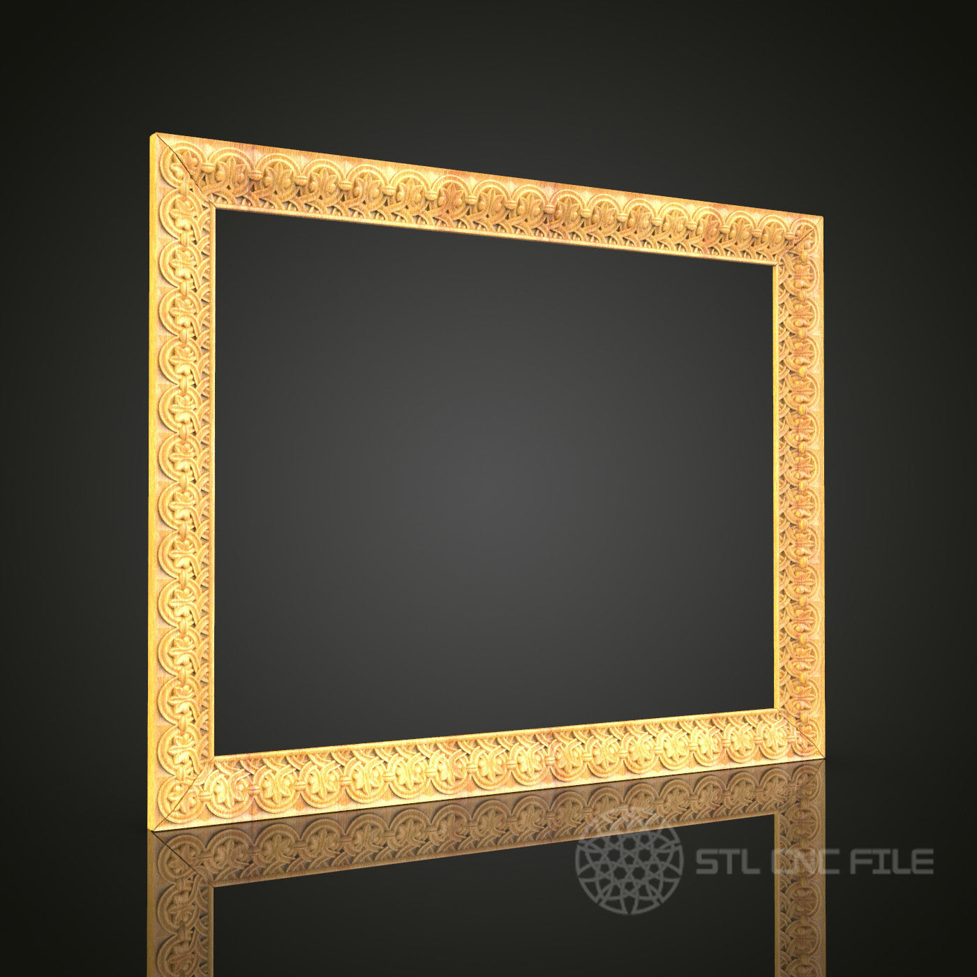 Baroque Pattern Frame STL Model for CNC, Compatible with Artcam, Aspire - Luxurious Wood Art, CNC Files