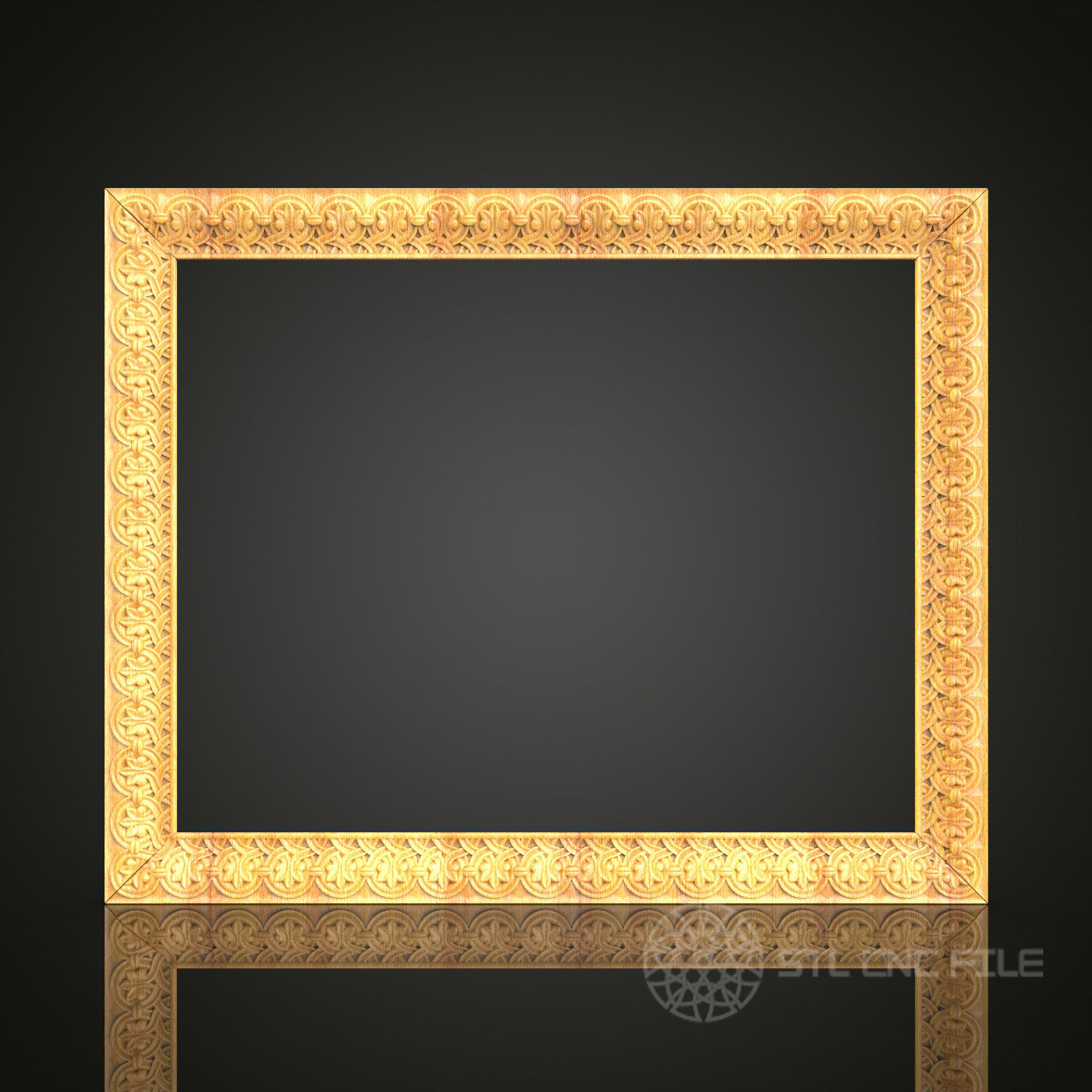 Baroque Pattern Frame STL Model for CNC, Compatible with Artcam, Aspire - Luxurious Wood Art, CNC Files