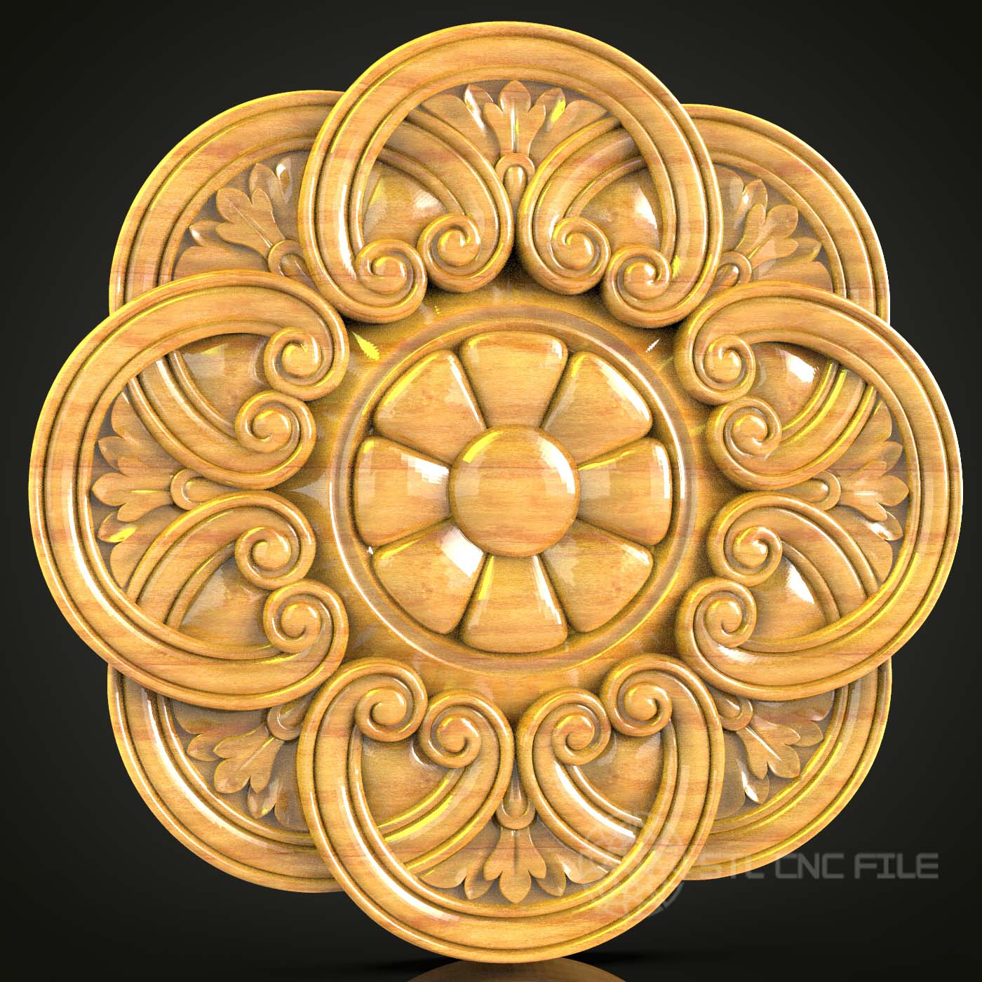 Baroque Style CNC Carved Wood Panel, STL Model for Router, Elegant Wall Decor
