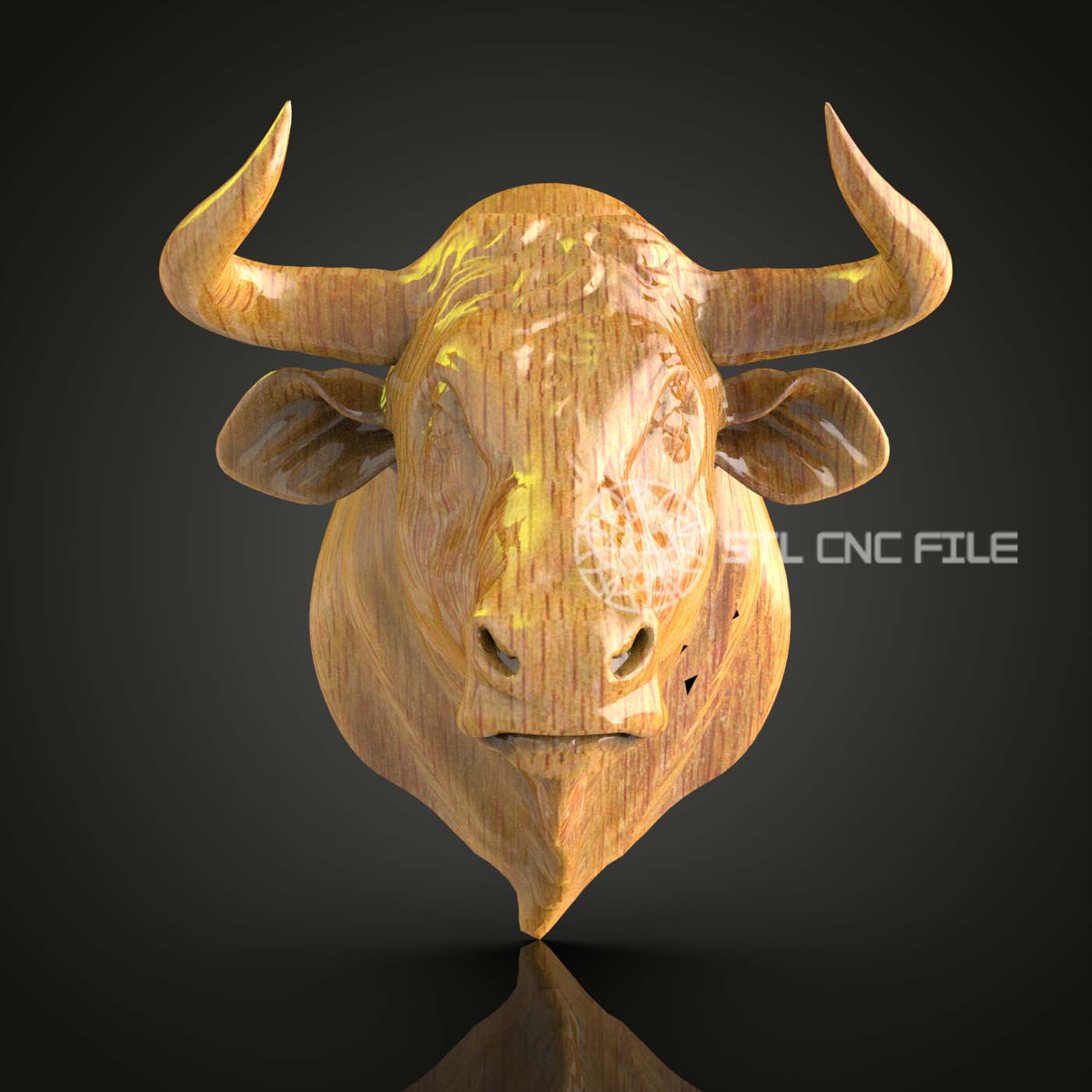 Bovine Majesty - STL Bull Model, CNC Router File, ArtcamAspire Carving, Rustic Wall Deco