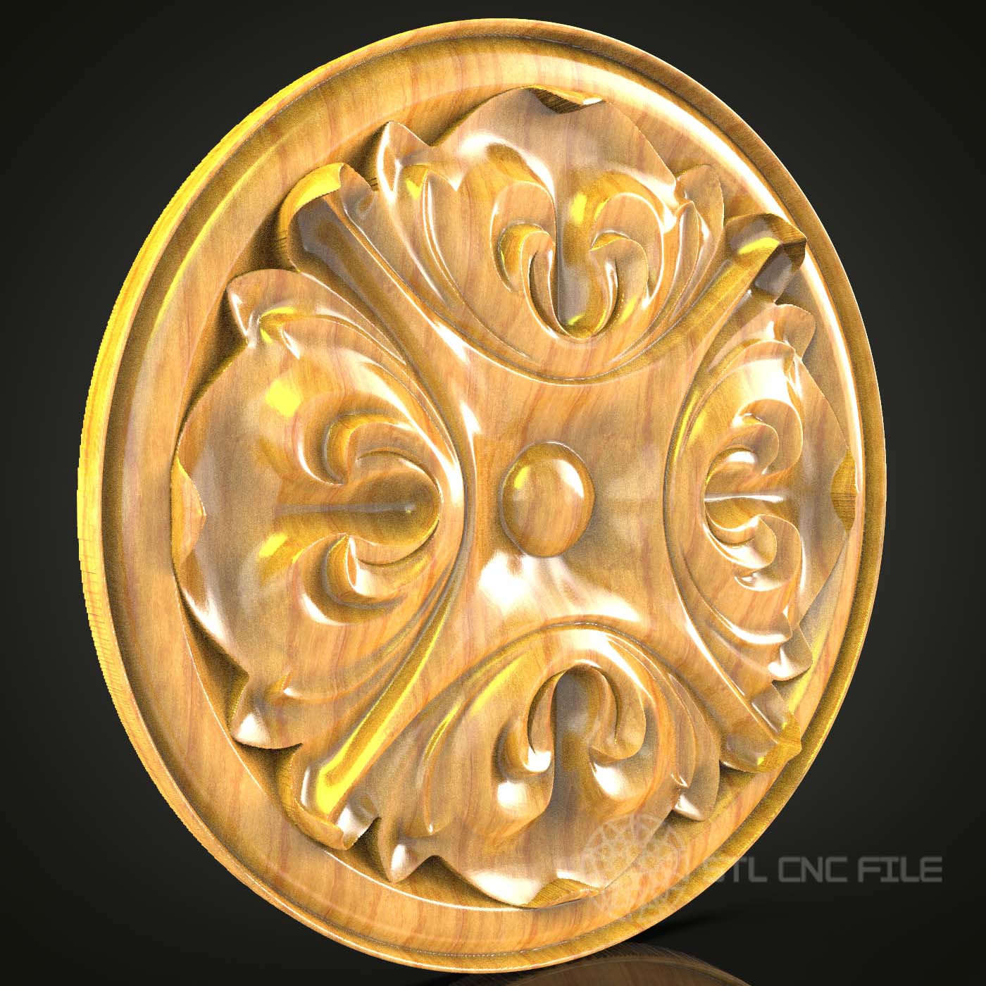 Classic Ornamental CNC Wall Plaque, STL Model, Elegant Wood Art Decor