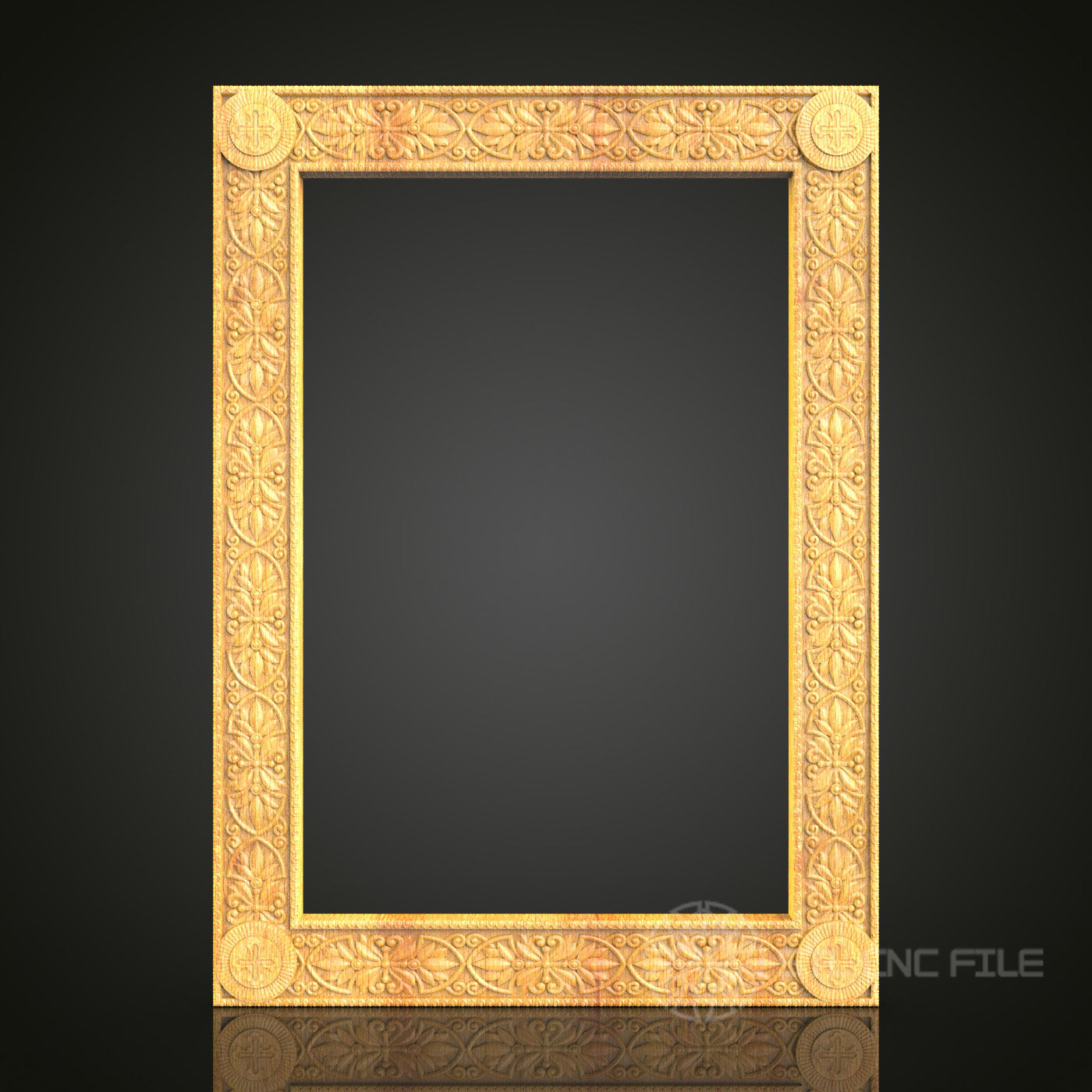 Classic Ornate Gold Frame STL Model - CNC Router, Artcam, Aspire Files for Wood and Wall Decor