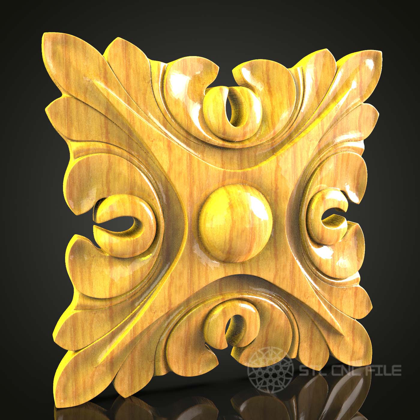 Classical Ornamental Rosette STL Model for CNC Router - Artcam, Aspire Compatible Wood Art Decor