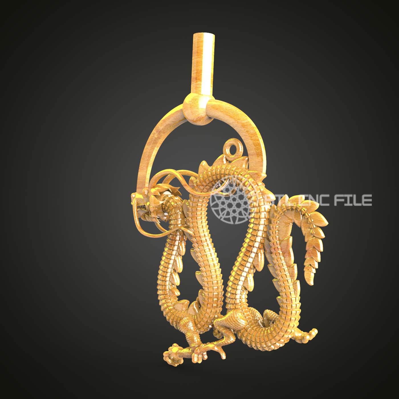 Dragon Ring STL Model, Engraver and CNC Router Compatible, Artcam Aspire 3D File, Wooden Jewelry Art, Unique Wall Hanging Decor, CNC Craft