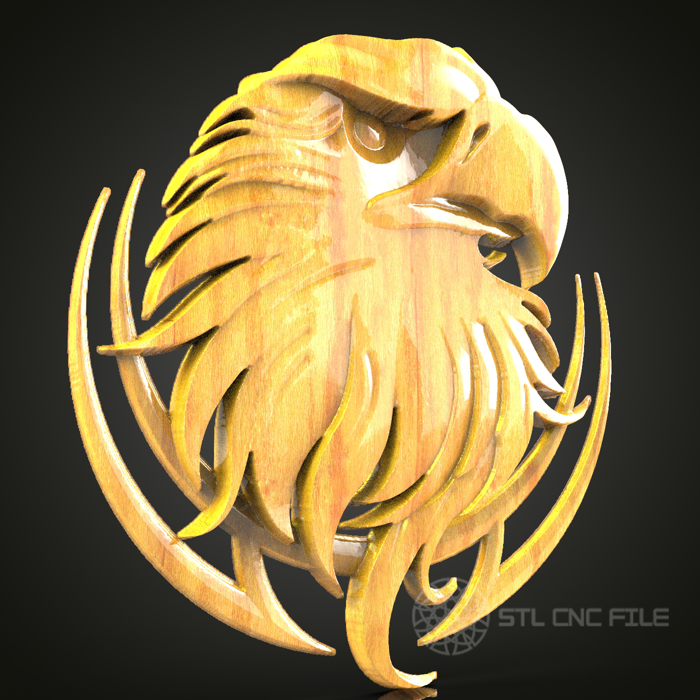 Eagle Emblem STL Model for CNC Routers, Artcam Aspire Wood Carving Files, Majestic Bird Wall Art, CNC Engraving Digital Download
