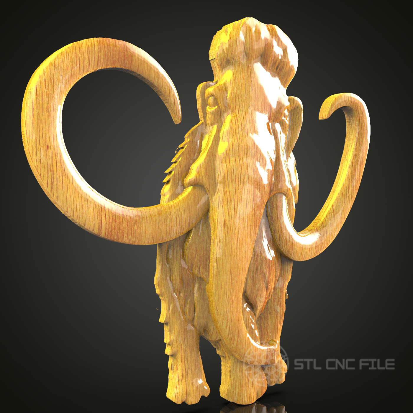 Elephant Mammoth STL Model – CNC Router Files, Artcam/Aspire Wood Carving, Home Wall Decor Art, CNC Engraver Design Download