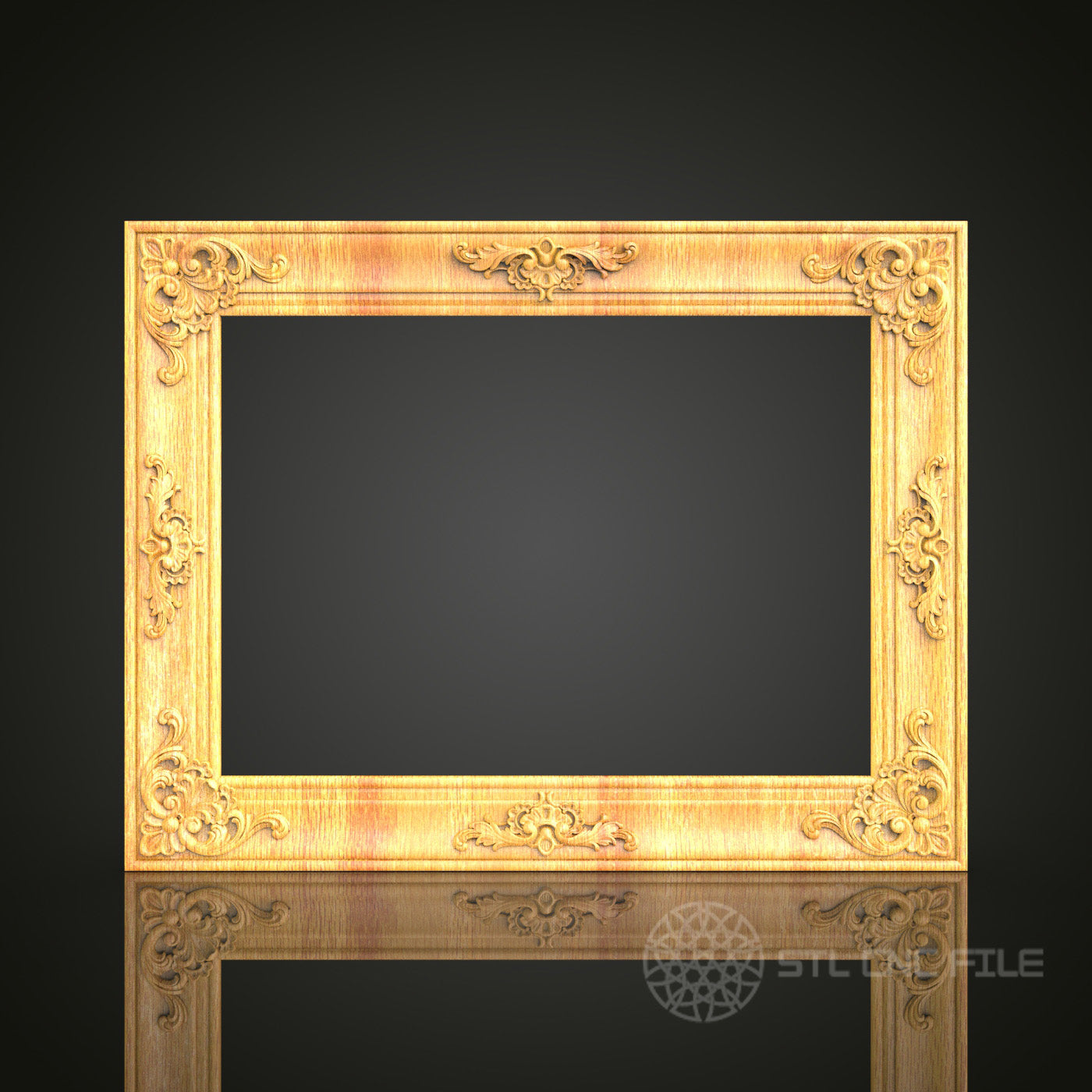 Elegant Renaissance Style Frame STL Model for CNC Router, Artcam, Aspire - 3D Carving Wood Art, Wall Decor, CNC Files