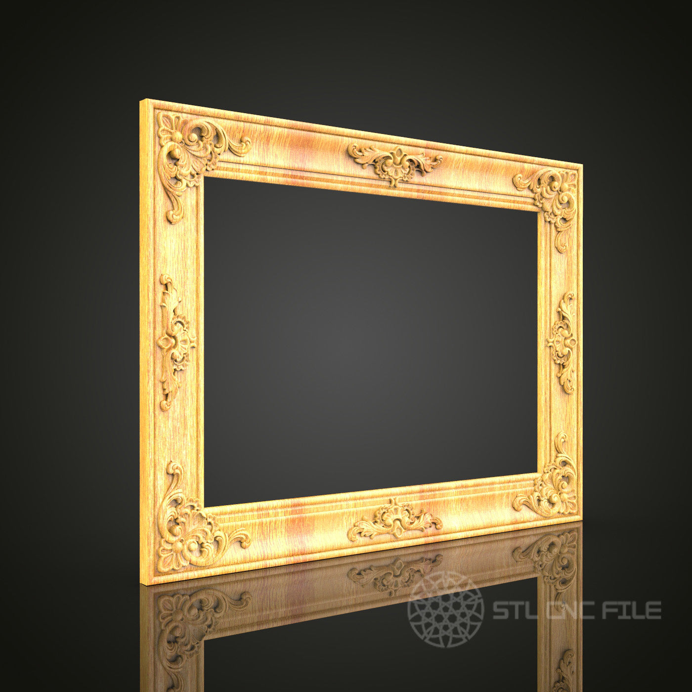 Elegant Renaissance Style Frame STL Model for CNC Router, Artcam, Aspire - 3D Carving Wood Art, Wall Decor, CNC Files