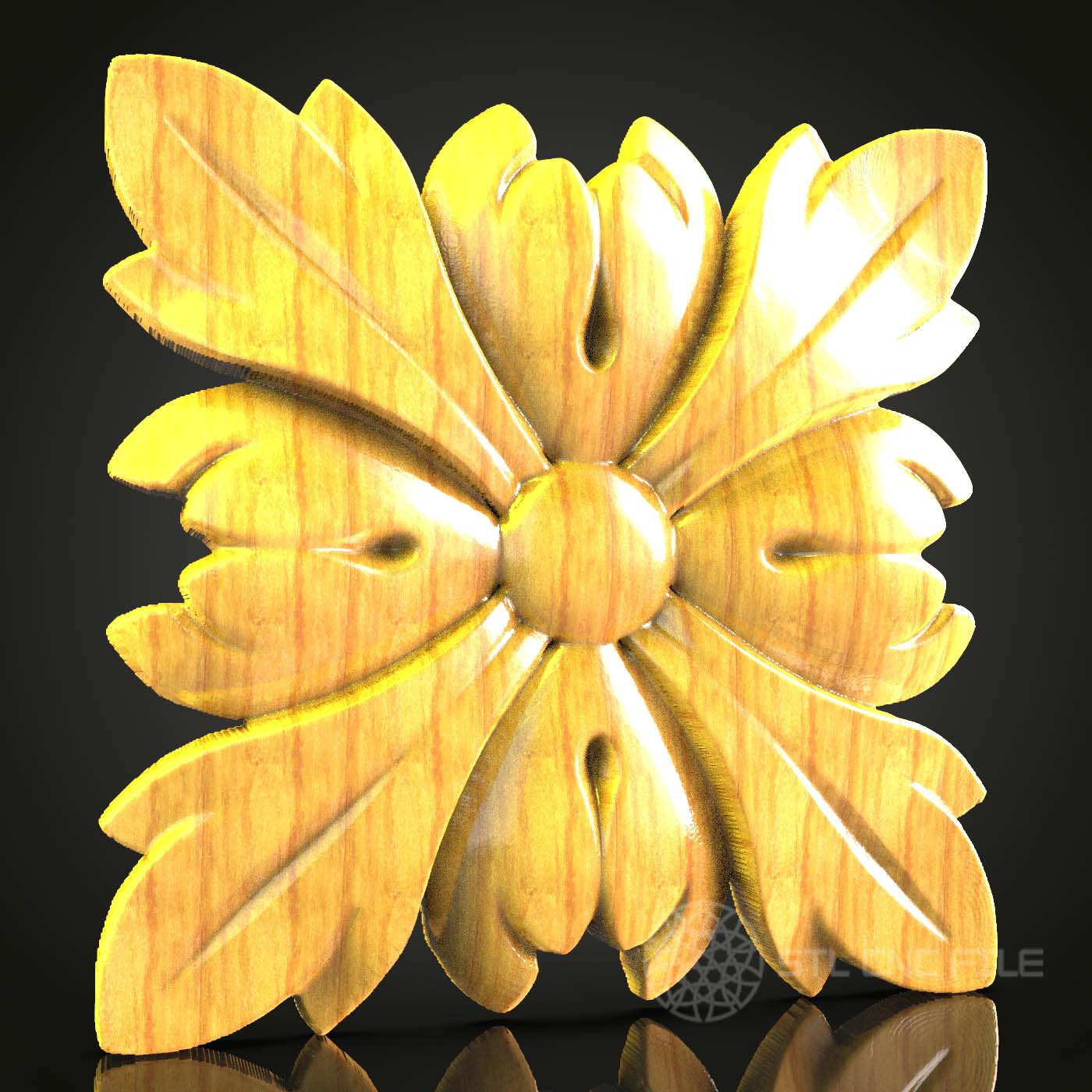 Elegant Wooden Floral CNC Model – Ideal for Wall Decor and Art Enthusiasts, Compatible with Artcam, Aspire