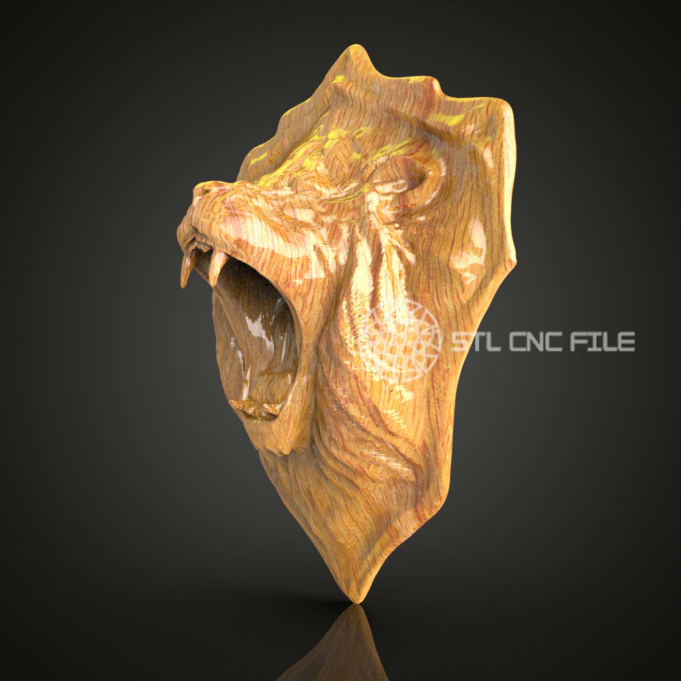 Ferocious Roar - Bear Head STL Model, CNC Router Art, Artcam/Aspire Wall Decor, Wildlife Engraving