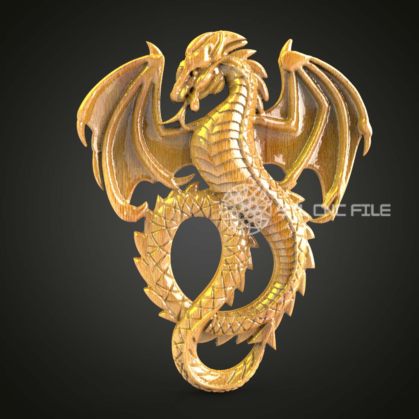 Fierce Eastern Dragon STL File for CNC, Dynamic Wood Carving Art, Artcam Aspire Compatible, 3D Model Engraving