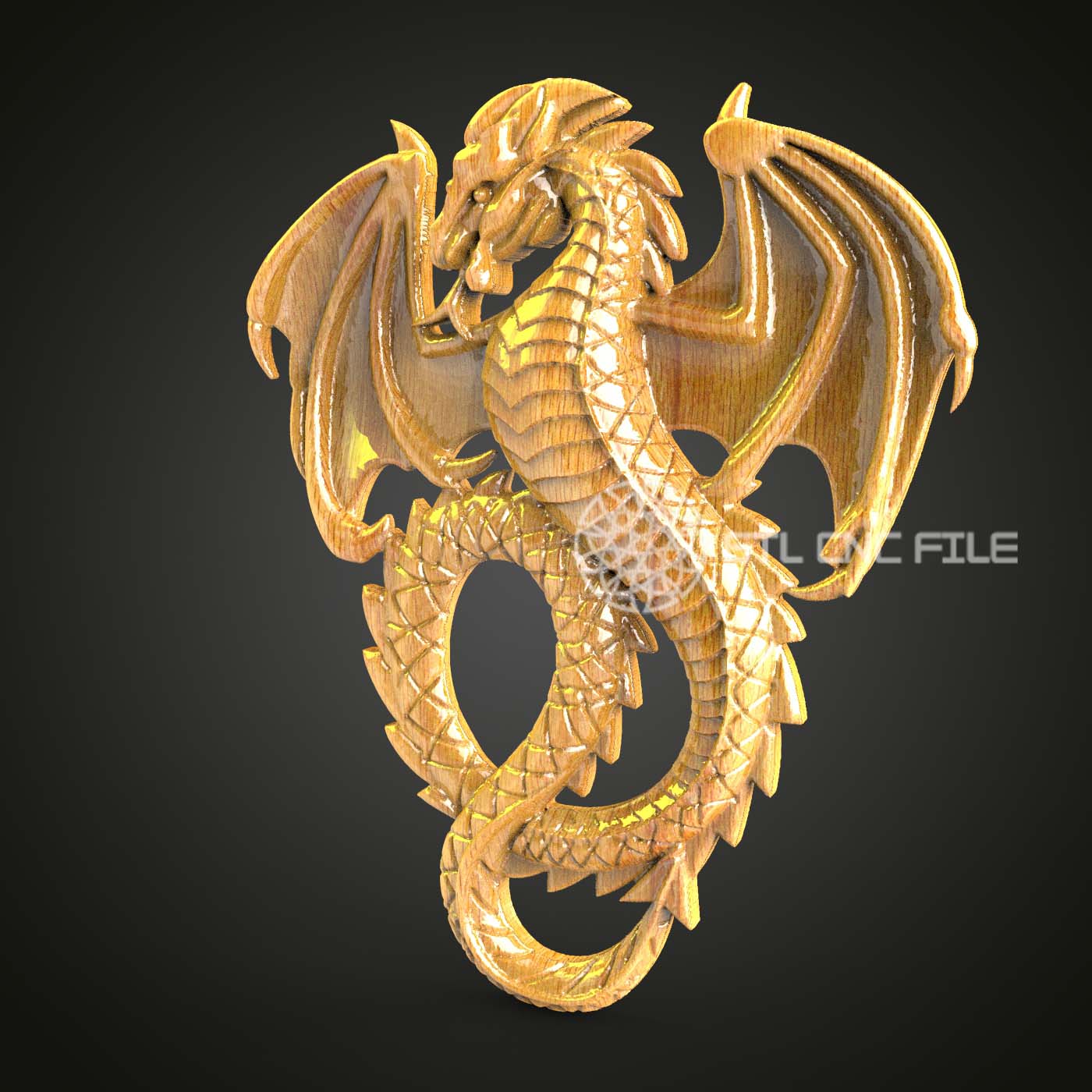 Fierce Eastern Dragon STL File for CNC, Dynamic Wood Carving Art, Artcam Aspire Compatible, 3D Model Engraving