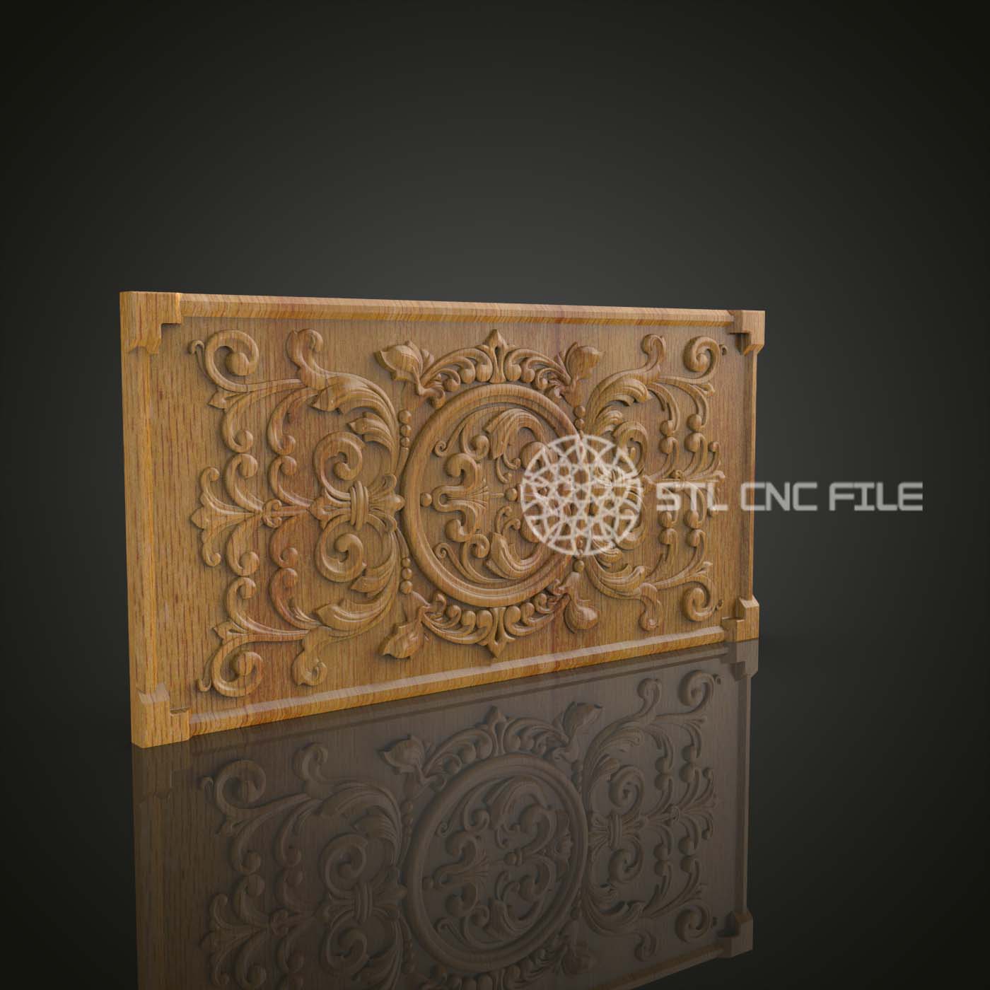 Floral Elegance STL Panel - Classic CNC Wood Carving File