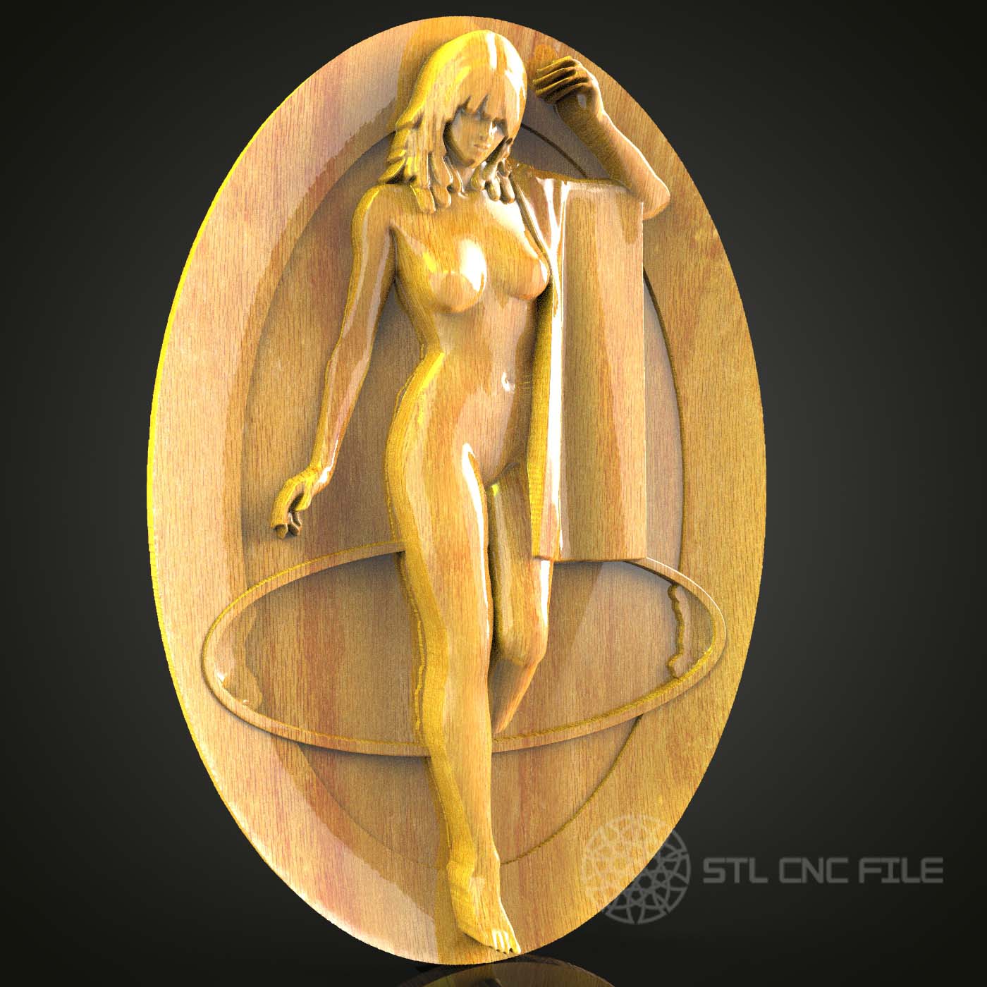 Graceful Silhouette Art - Female Form STL Model for CNC Routers, Compatible with Artcam & Aspire, Decorative Wall Art Piece, Woodworking CNC
