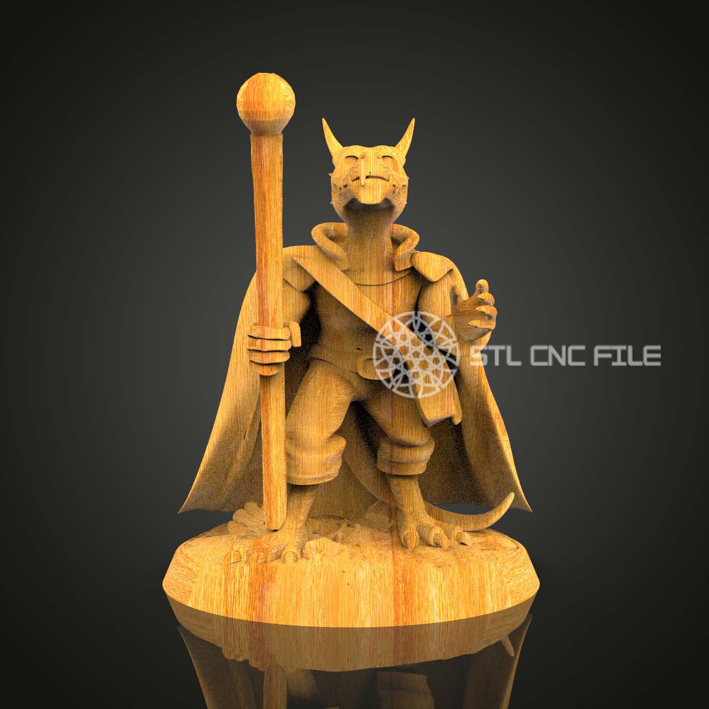 Gargoyle King STL Model for CNC Routers, Gothic Wood Carving Design, Artcam Aspire Compatible, Fantasy Art for Home Decor
