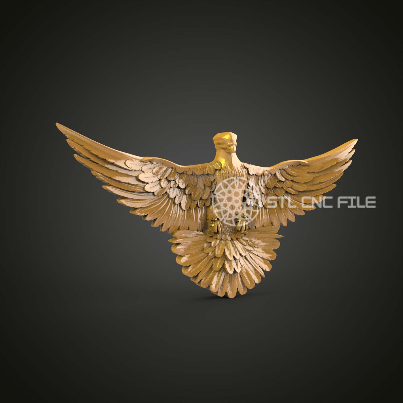 Graceful Dove in Flight 3D STL Model for CNC Routing, Compatible with Artcam & Aspire, Wood Carving File for Peaceful Art and Wall Decor