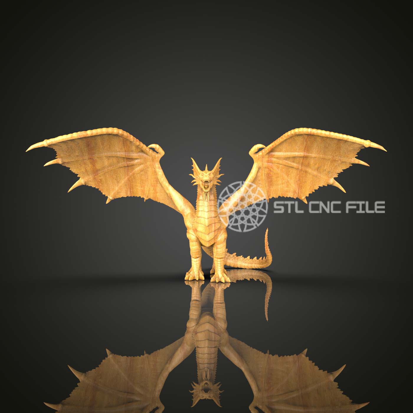 Imperial Dragon STL Model for CNC Wood Carving, Majestic Artcam & Aspire Engraving File, Exquisite Wall Decor, Mythical CNC Art