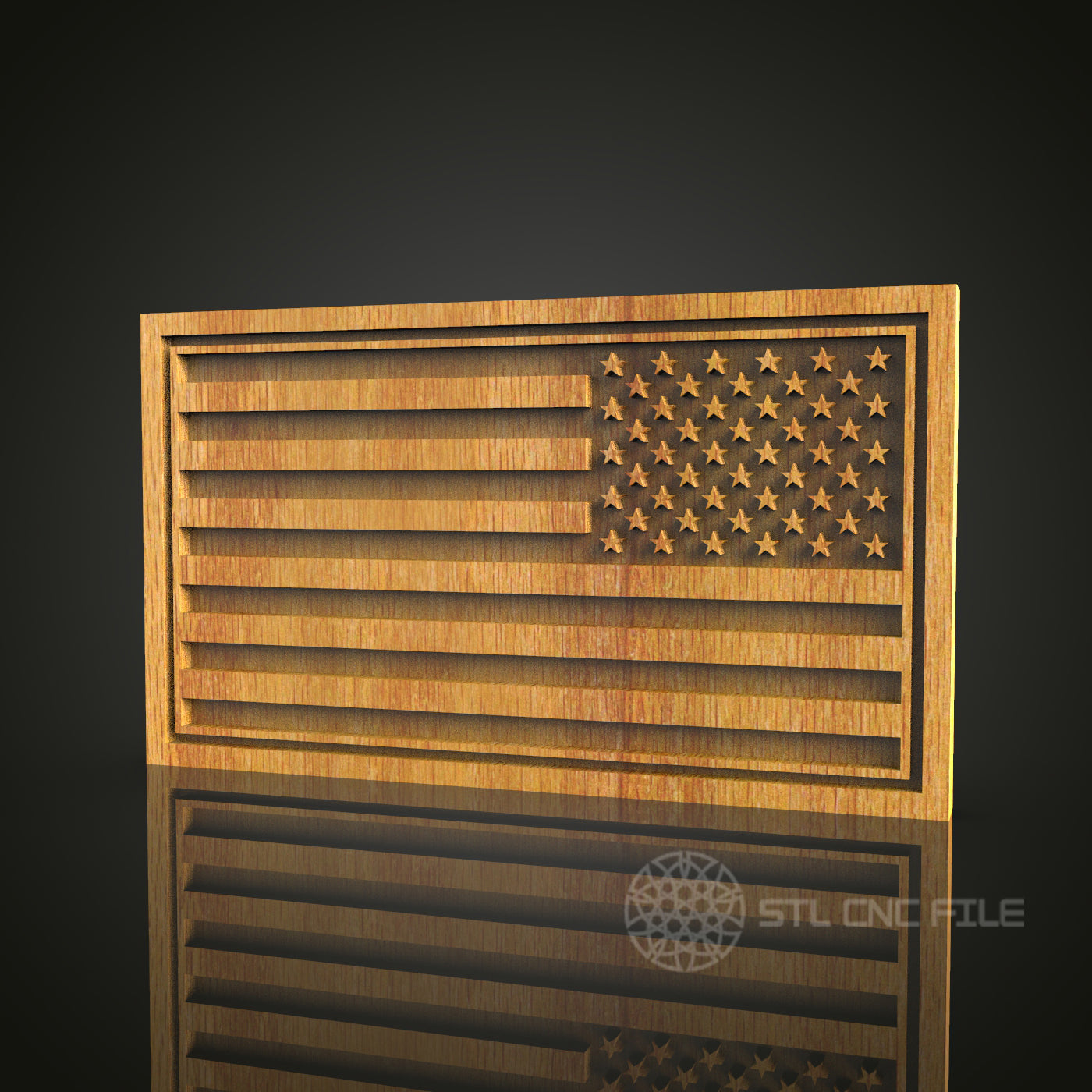 Intricate American Flag STL Model for CNC Router Engraver, Wall Decor Artcam Aspire CNC Files