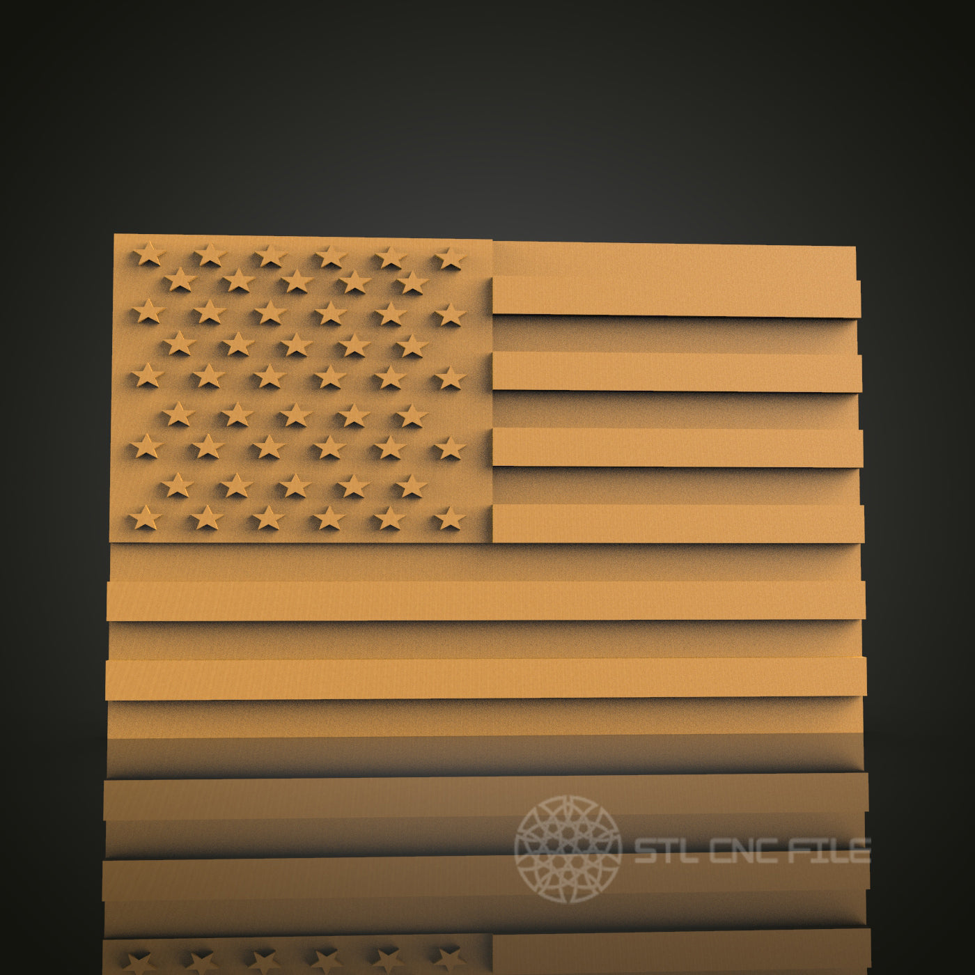 Layered American Flag STL Model for CNC Router Engraver, Wall Decor Artcam Aspire CNC Files