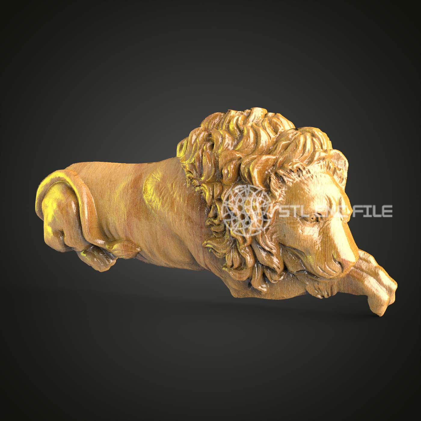 Leaping Lioness 3D STL Model for CNC Routers, Artcam & Aspire Compatible, Dynamic Wood Art for Wall Decor and Craft Projects
