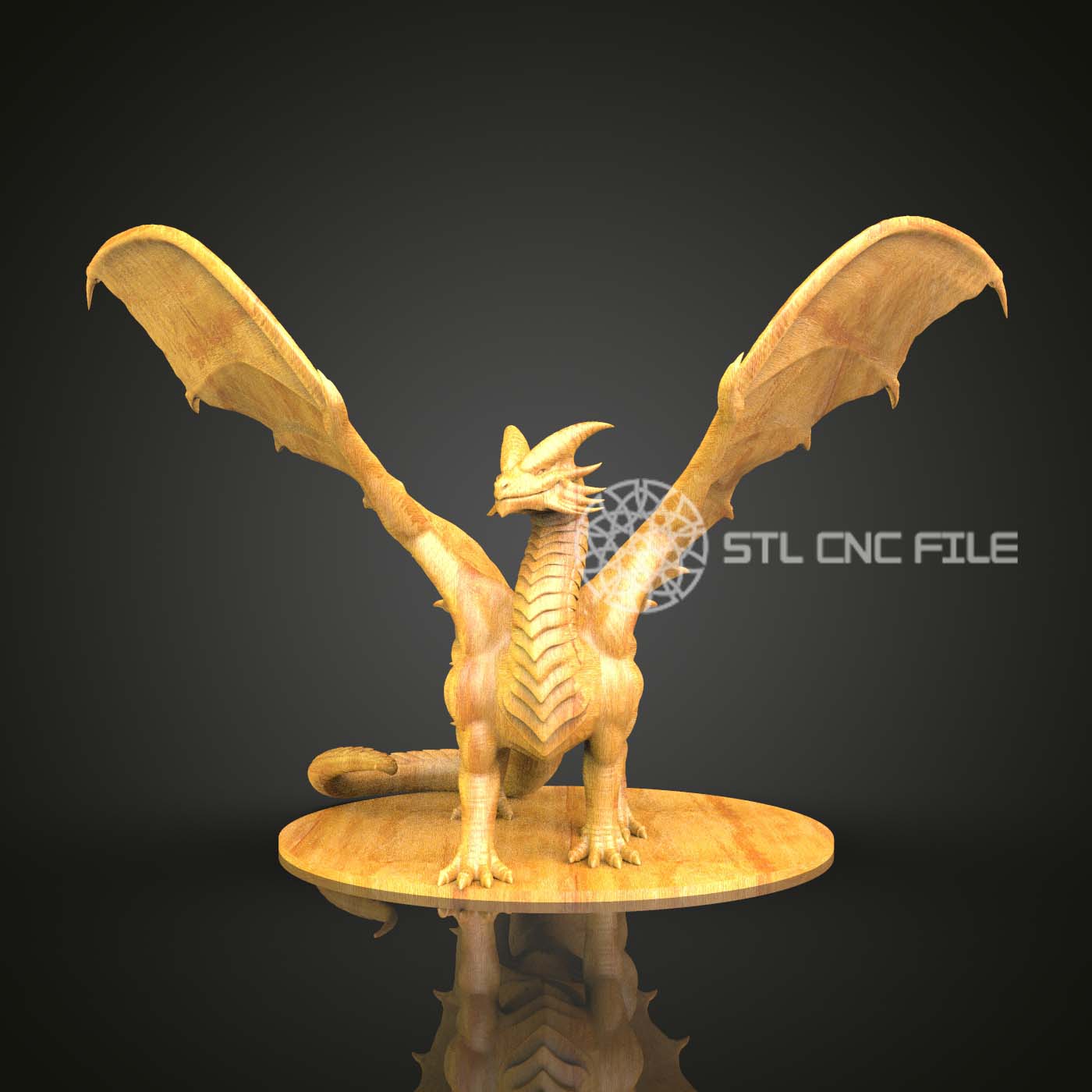 Majestic Dragon STL Model for CNC Router, Mythical Wood Carving File, Artcam & Aspire, Home Wall Decor, Digital CNC Artwork