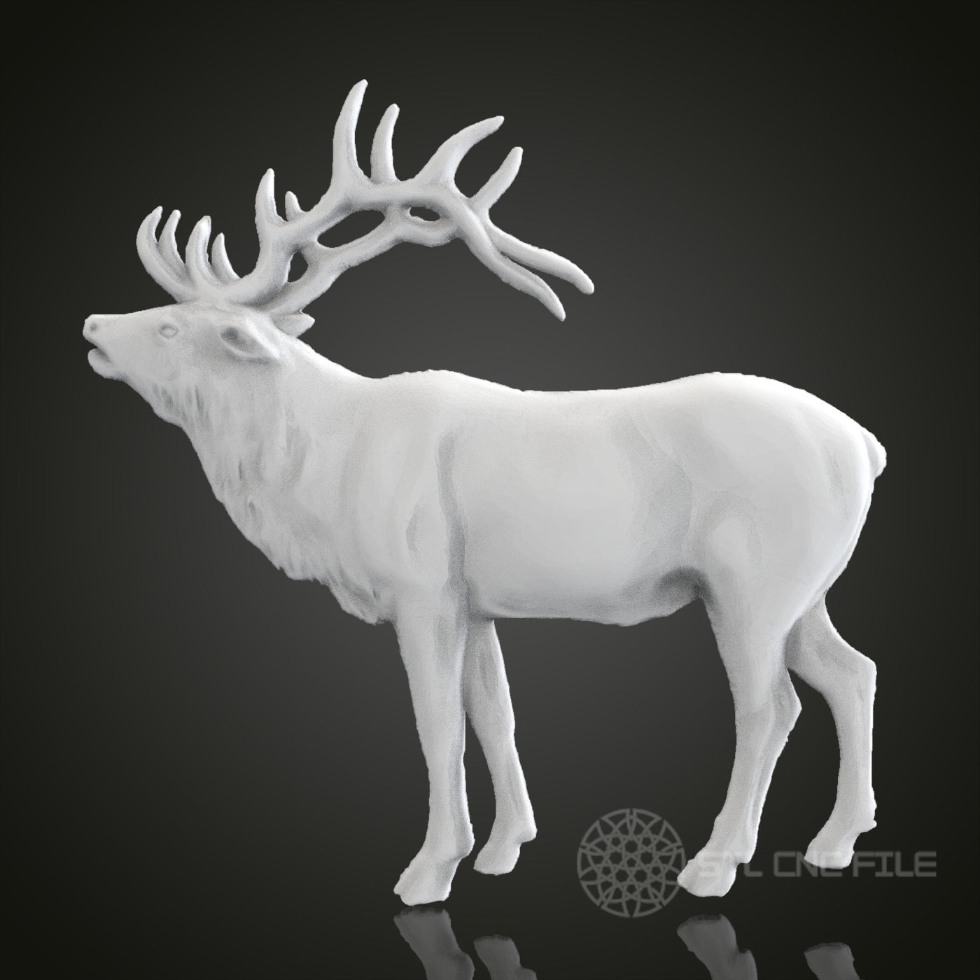 Majestic Elk STL Model for CNC Router, Artcam, Aspire, Nature-Inspired Wall Decor