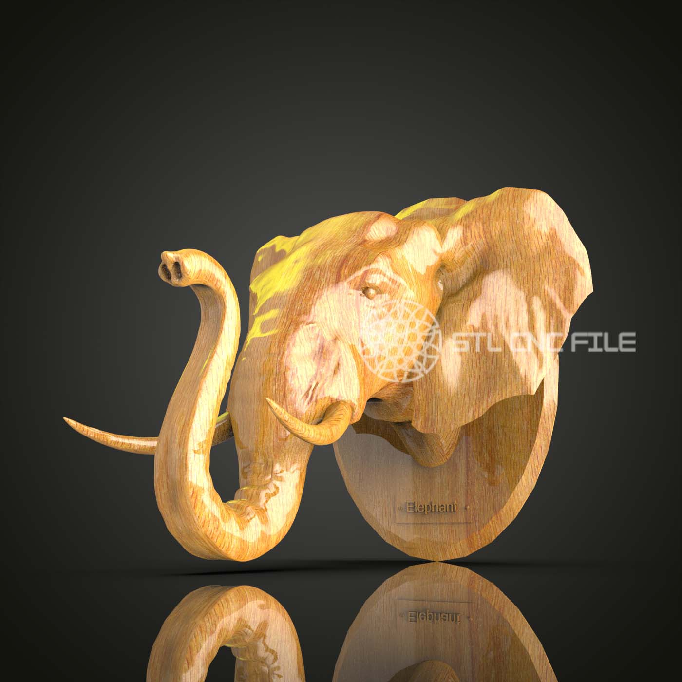 Majestic Tusker - Elephant Head STL Model, CNC Wood Carving, ArtcamAspire Engraving, Safari Decor