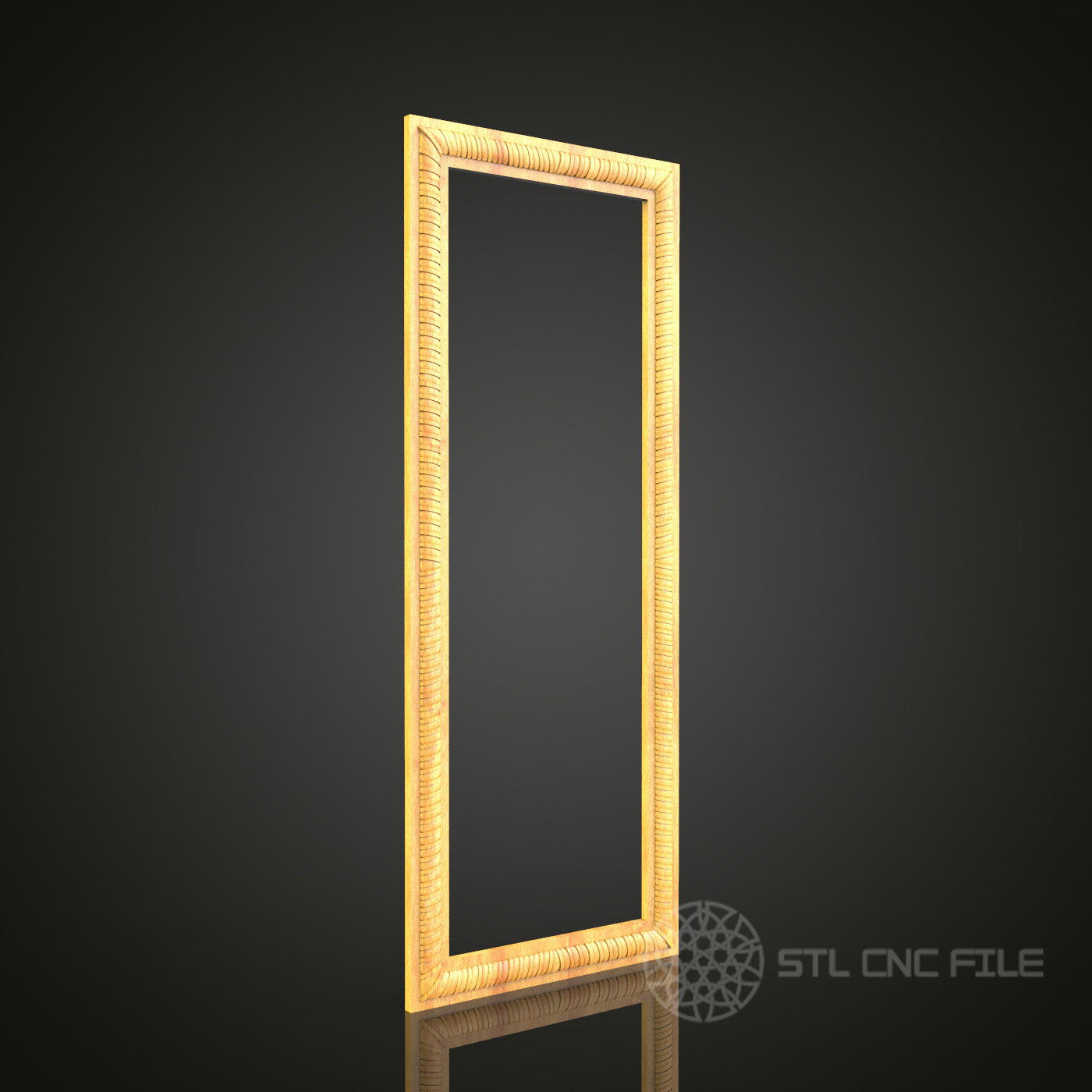 Minimalist Textured Frame STL Model for CNC Routers, Compatible with Artcam and Aspire - Elegant Wood Art and Wall Decor