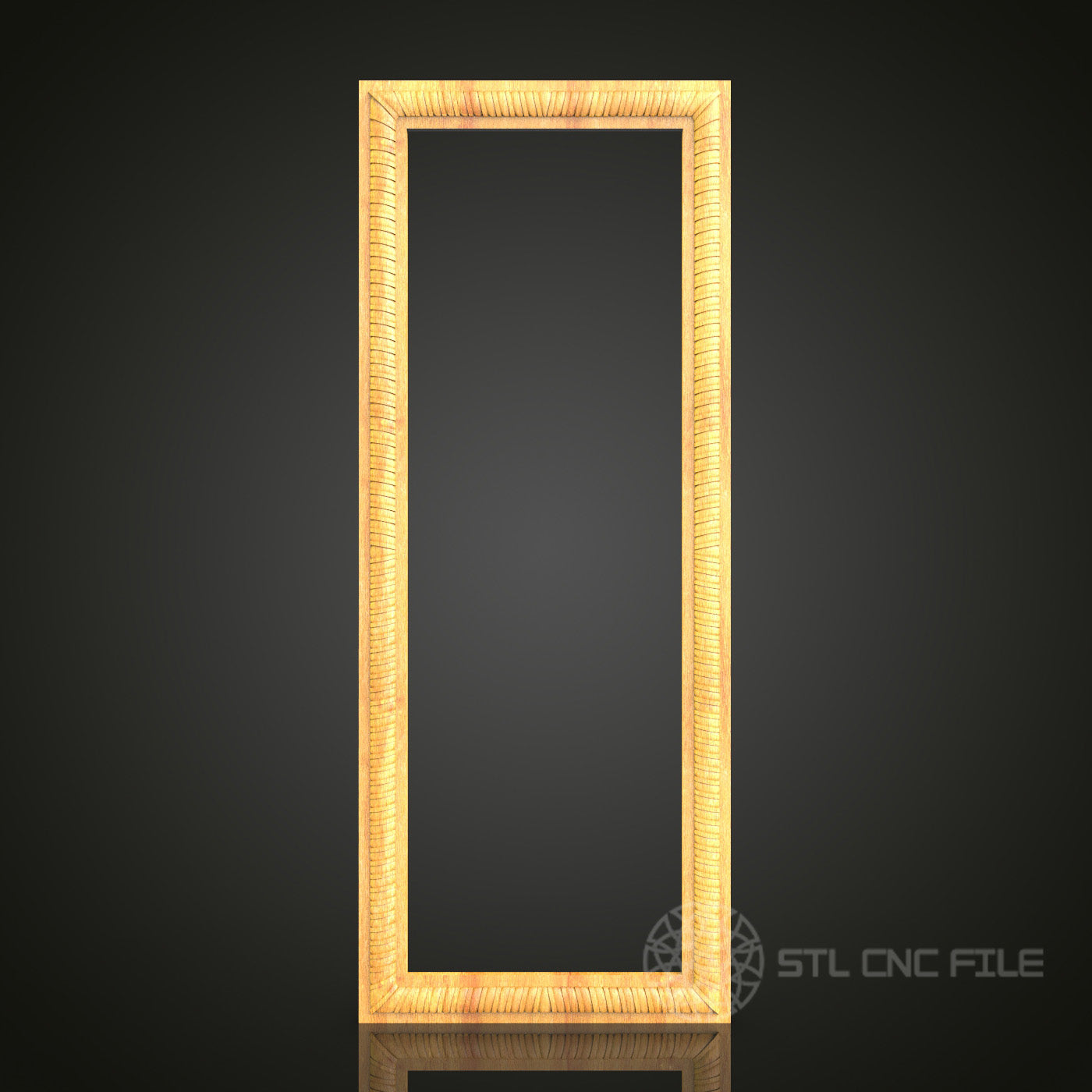 Minimalist Textured Frame STL Model for CNC Routers, Compatible with Artcam and Aspire - Elegant Wood Art and Wall Decor