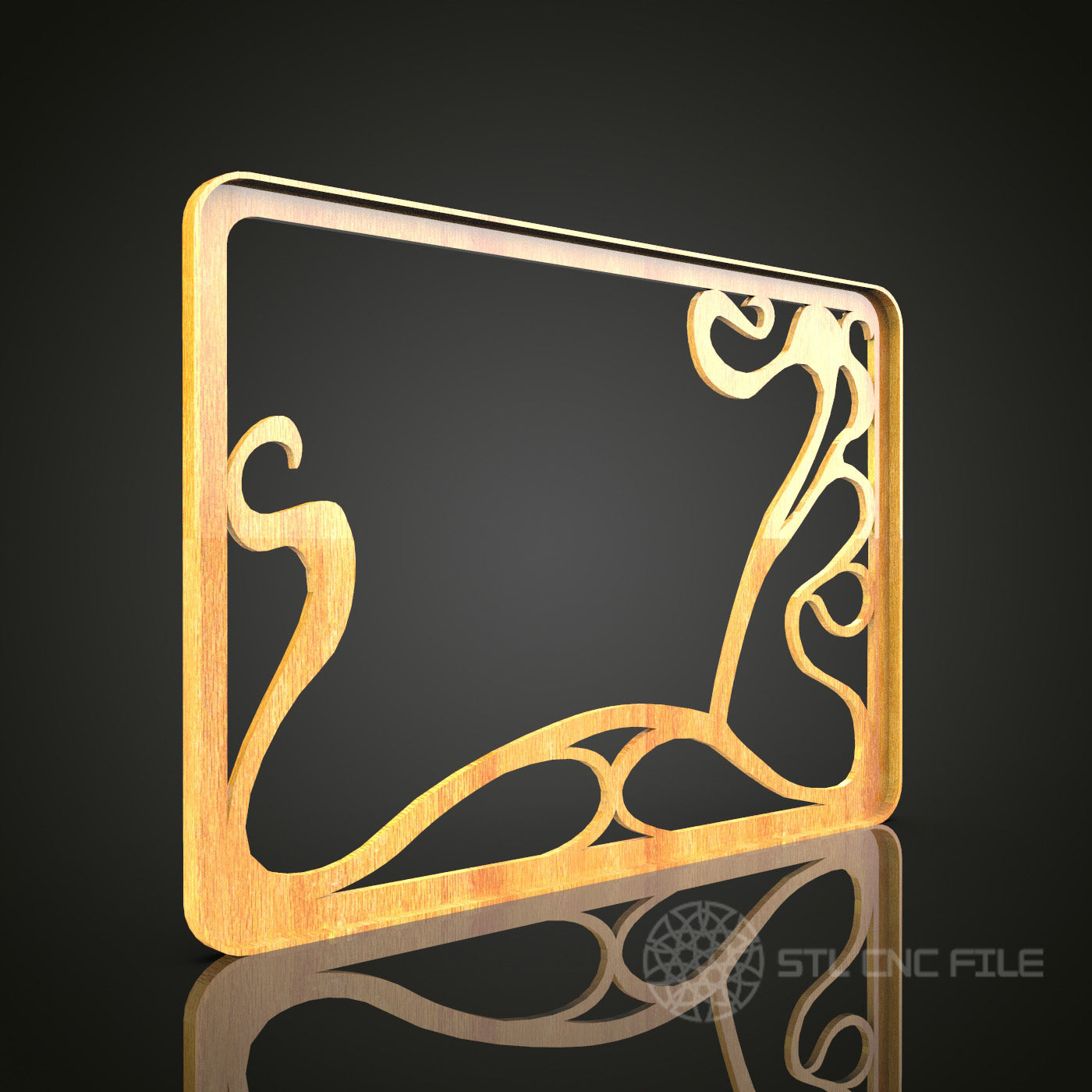 Modern Art Deco Frame STL Model, CNC Router File for Artcam, Aspire - Elegant Wood Wall Decor