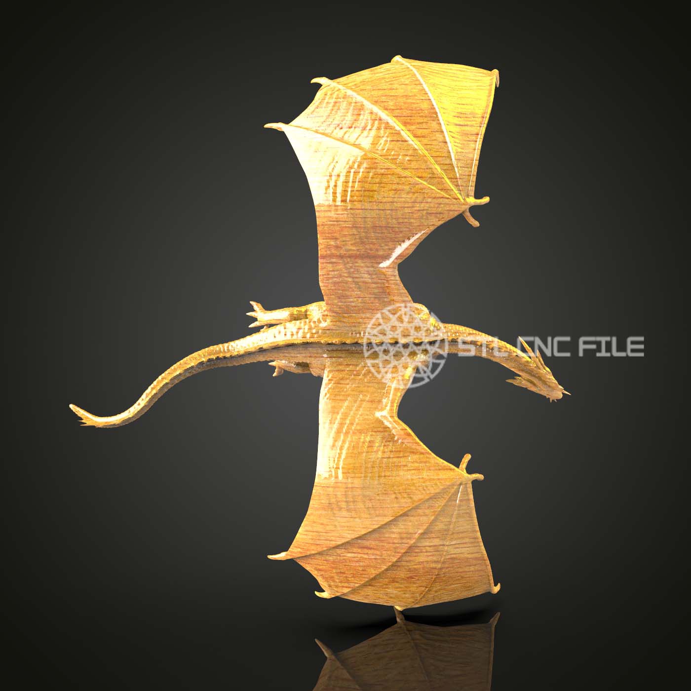 Mystical Flying Dragon - STL Model for CNC Routers, Engraving Art, Wood Carving Files, Artcam/Aspire, Fantasy Wall Decor, CNC Craftsmanship