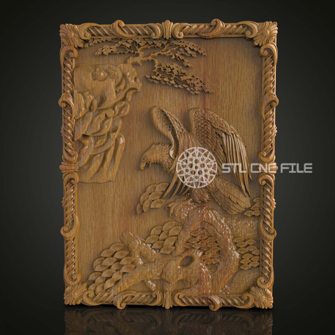Nature Harmony STL File - CNC Wood Carving of Wildlife