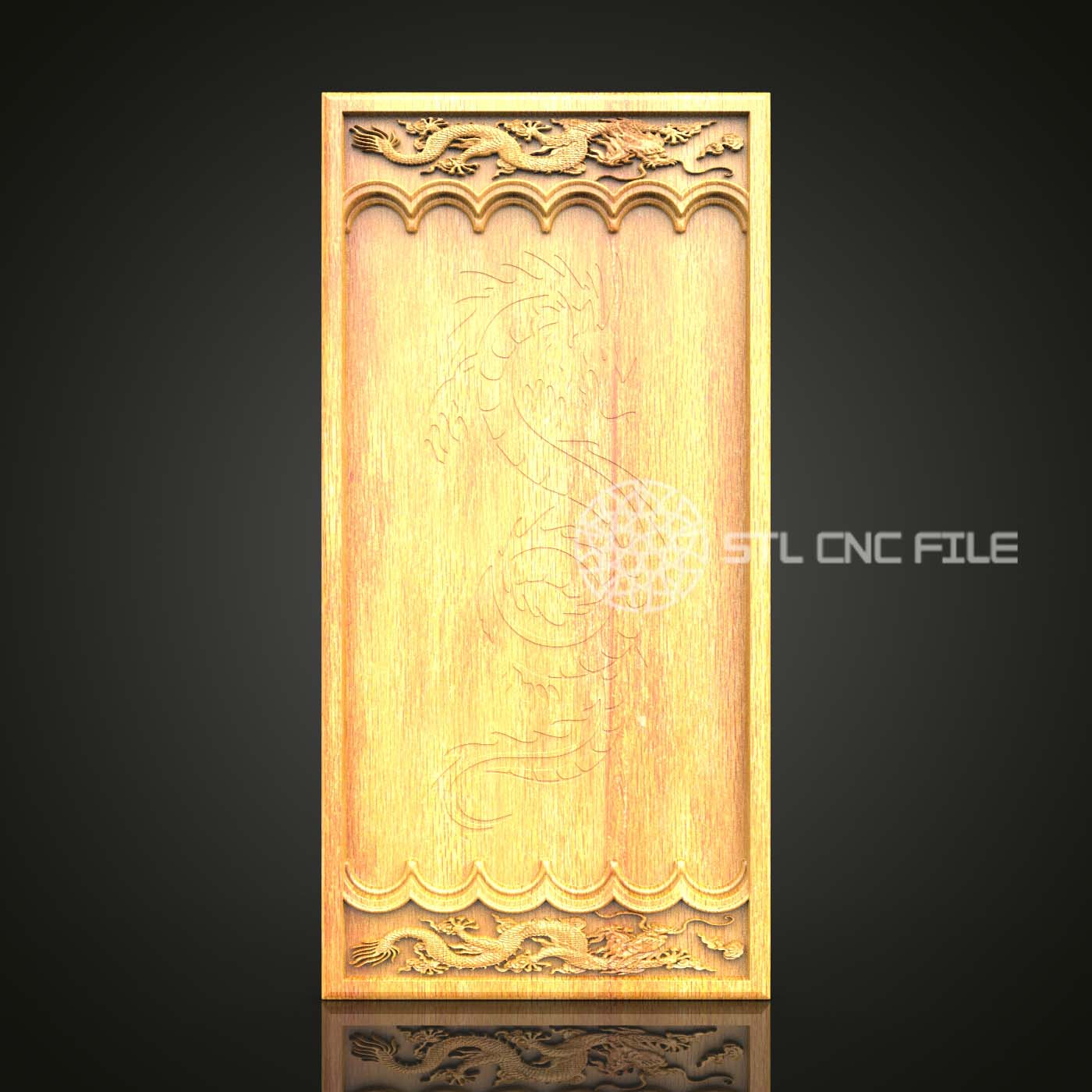 Oriental Dragon Engraved STL Model, CNC Woodworking File, Artcam Aspire Carving Design, Traditional Wall Clock Decor, CNC Dragon Art