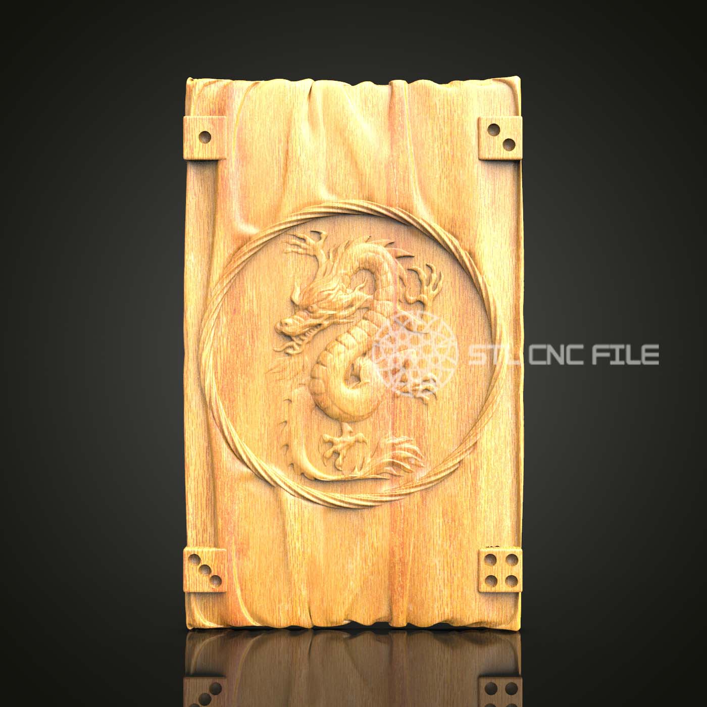 Oriental Dragon STL Model, CNC Router File for Engraving, Wood Art Wall Decor, Aspire Artcam Design, Elegant Timepiece Clock Plan