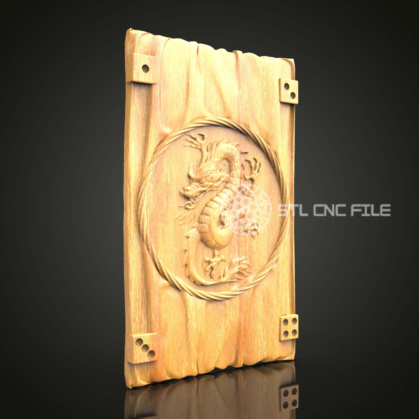 Oriental Dragon STL Model, CNC Router File for Engraving, Wood Art Wall Decor, Aspire Artcam Design, Elegant Timepiece Clock Plan