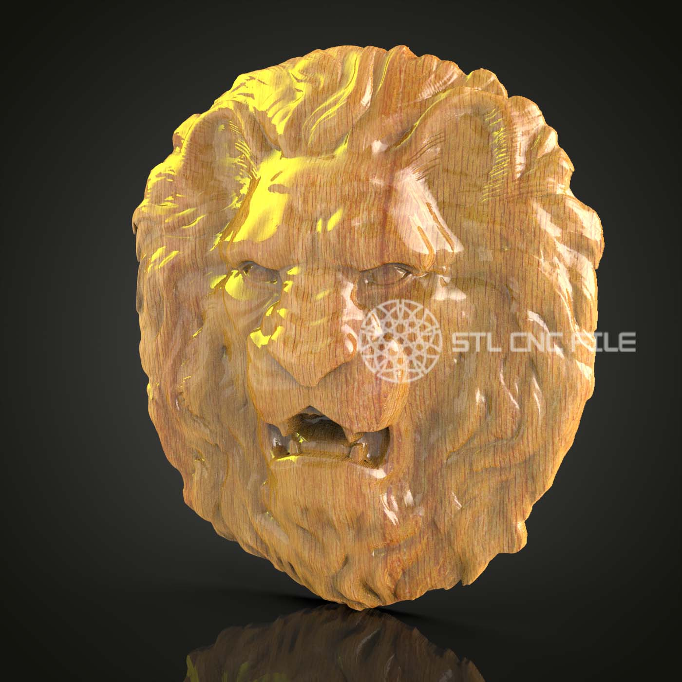 Regal Roar - Lion Head STL Model, CNC Wood Art, ArtcamAspire Engraving, Majestic Wall Decor