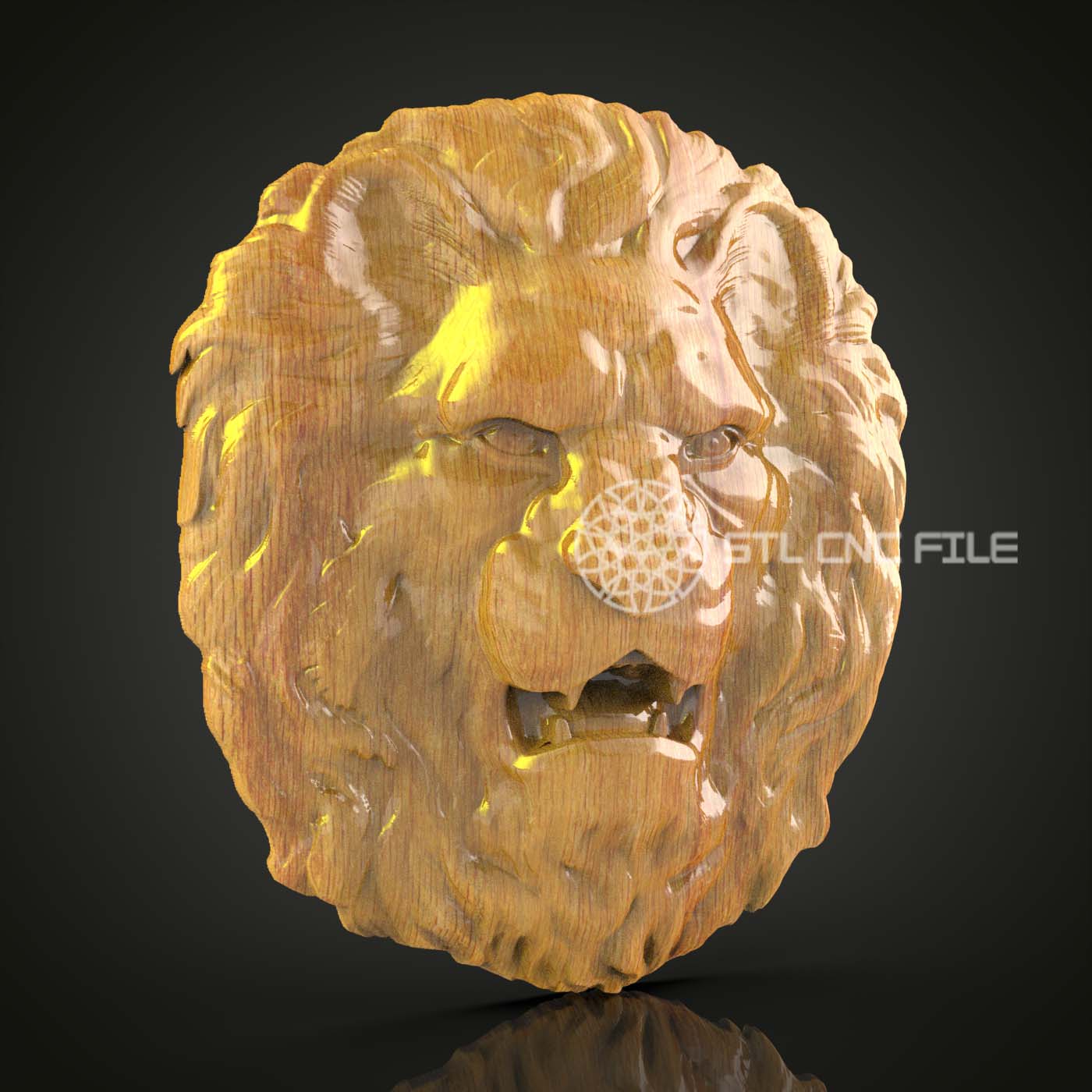 Regal Roar - Lion Head STL Model, CNC Wood Art, ArtcamAspire Engraving, Majestic Wall Decor