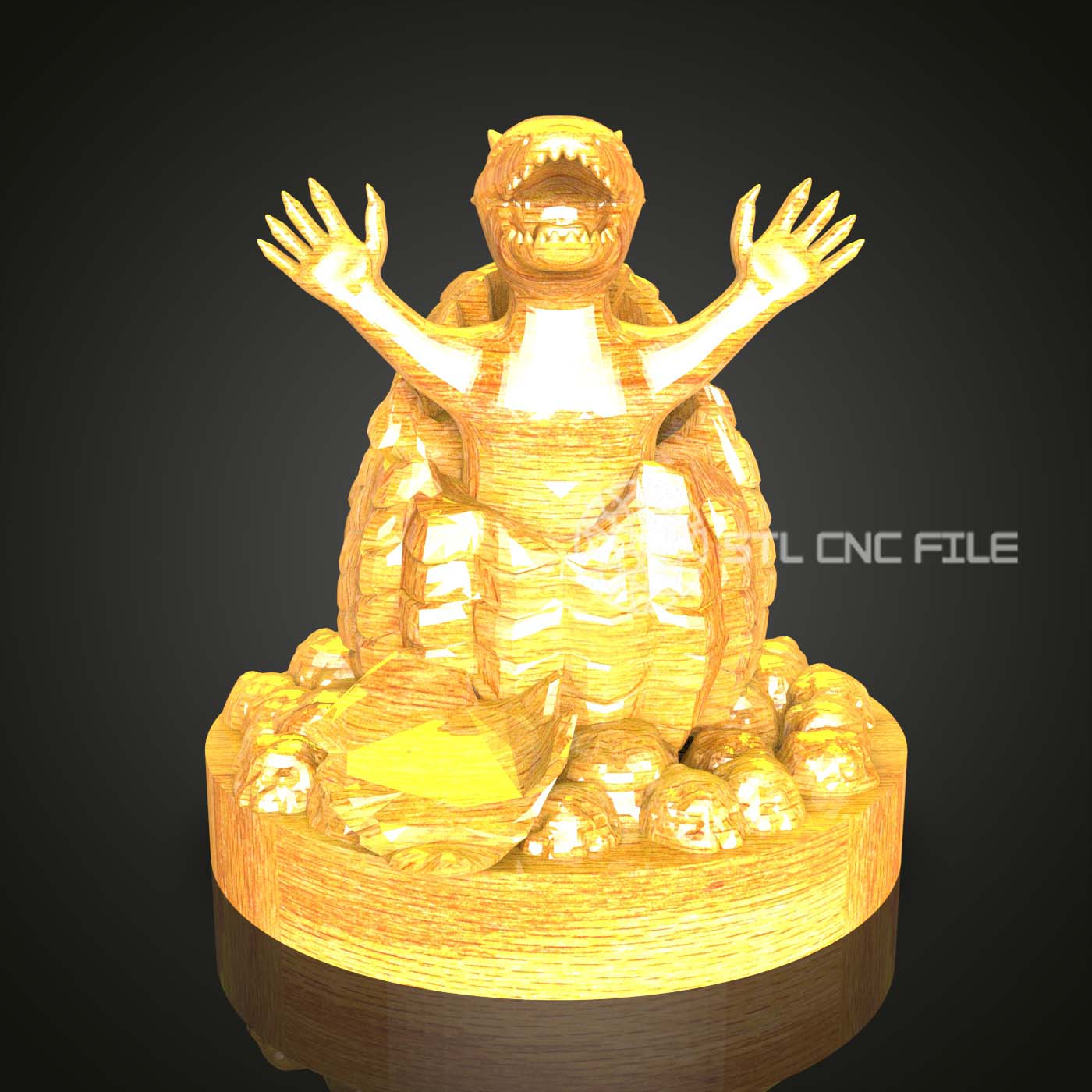 Roaring Dragon STL Model - CNC Router Engraver Artcam, Aspire Files | Wood Art Sculpture, Fantasy Wall Decor CNC